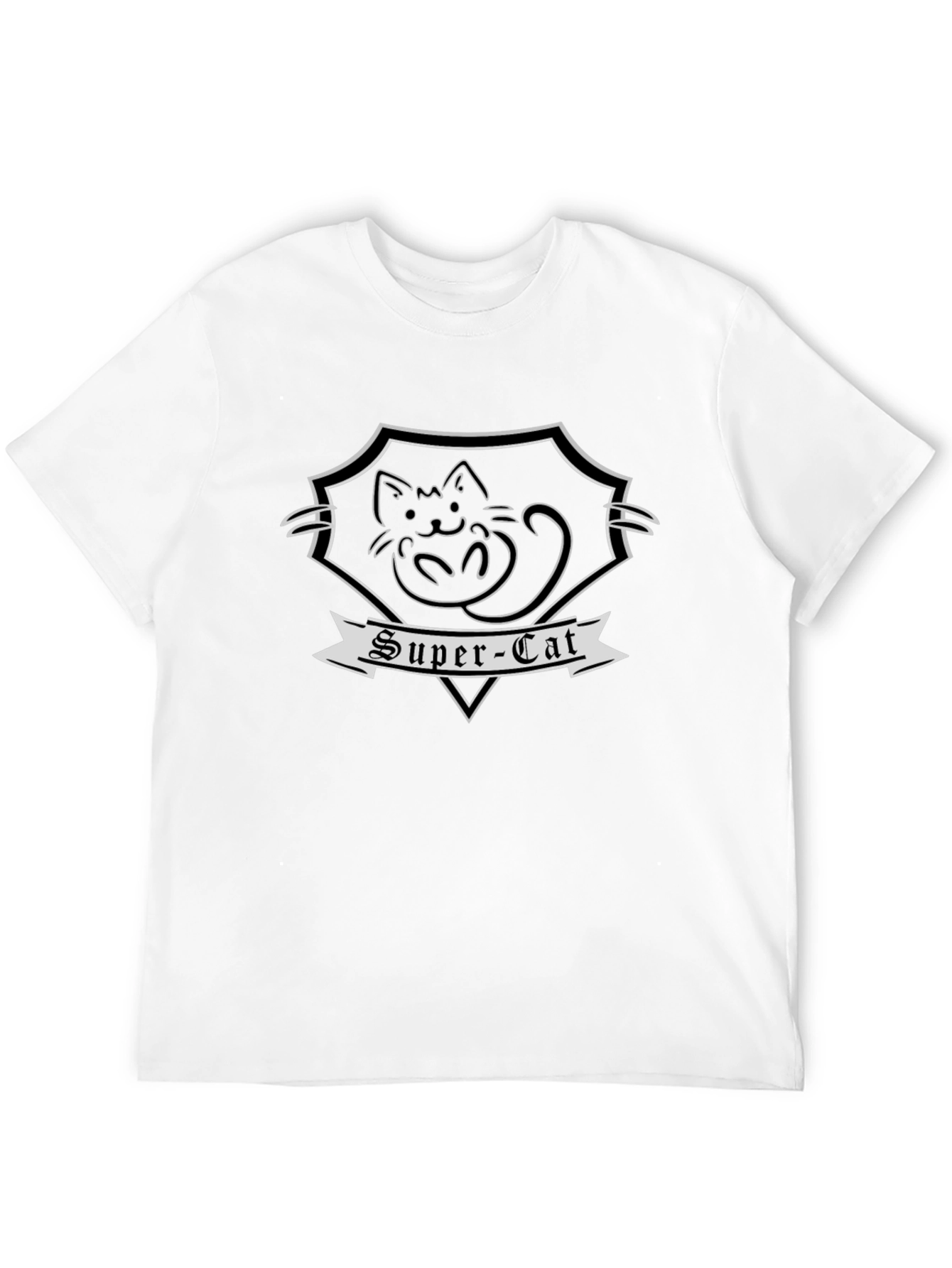 Super-Cat Graphic Tee - Black Cotton Blend