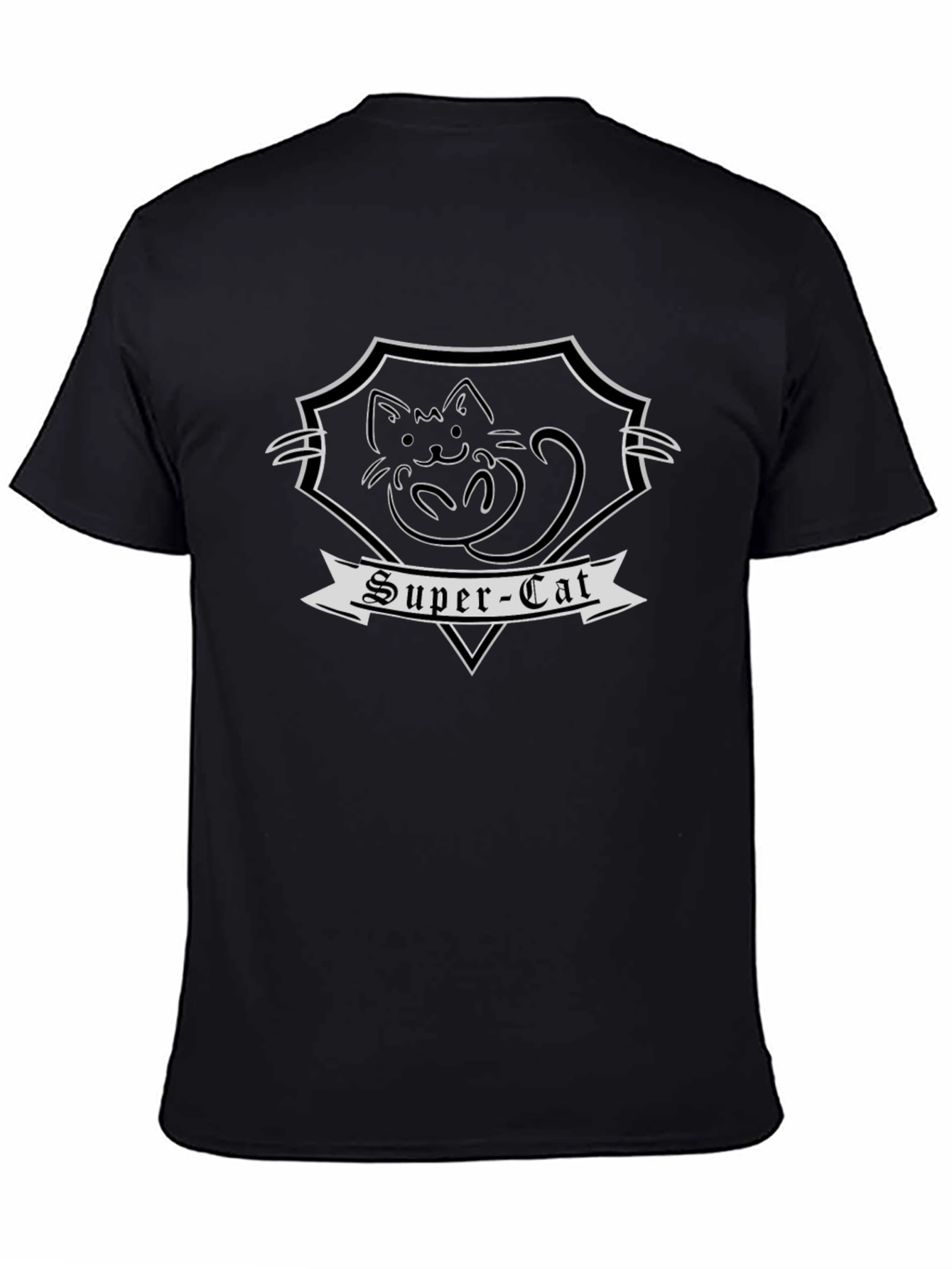 Super-Cat Graphic Tee - Black Cotton Blend