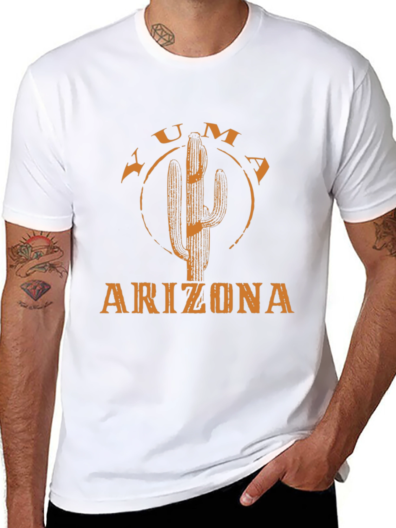 Yuma Arizona Cactus Graphic Tee - Black Cotton T-Shirt