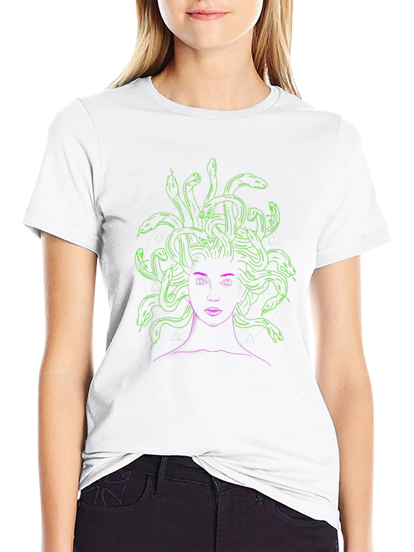 Medusa Graphic Tee - Neon Green Snake Hair