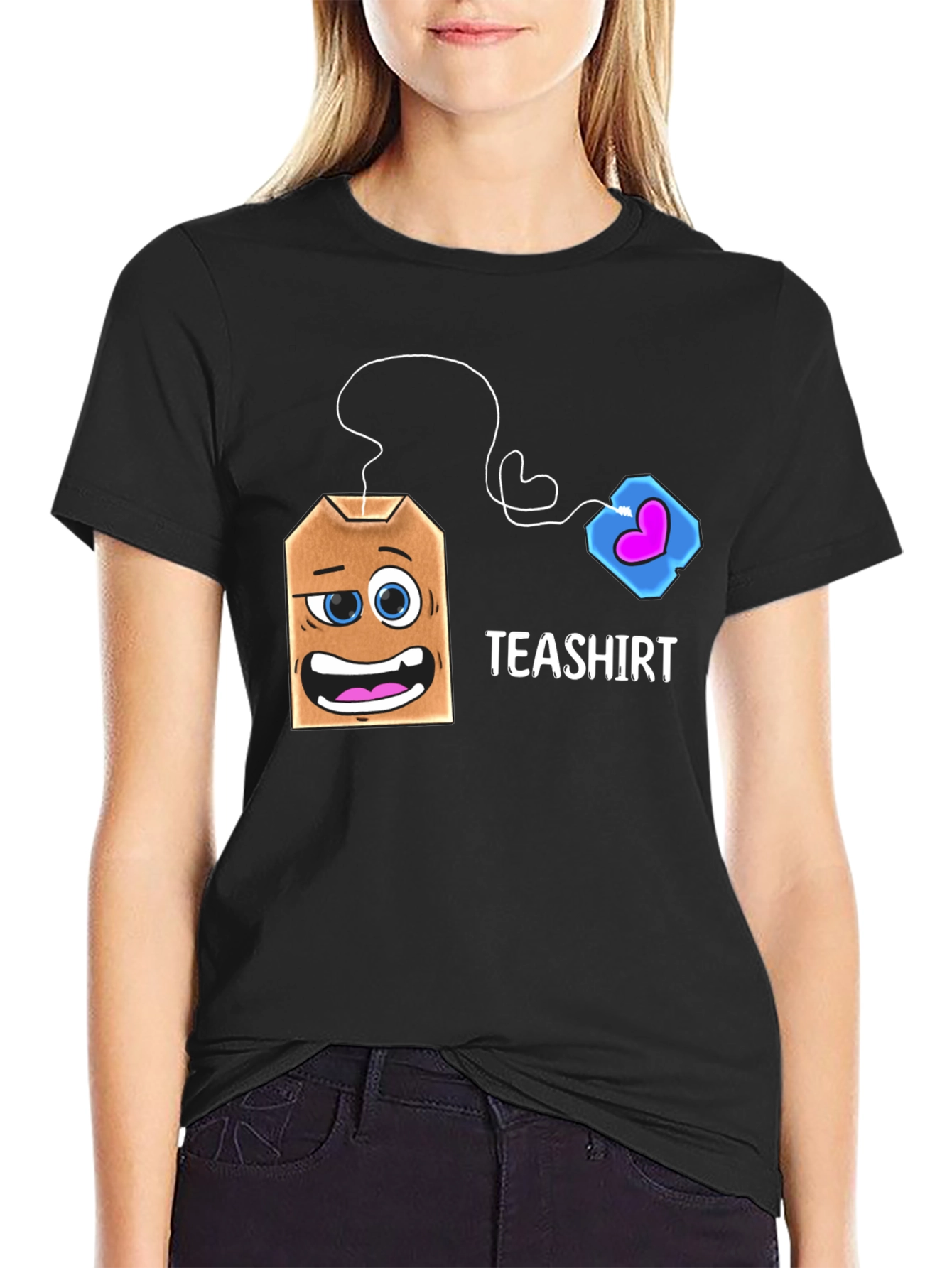 Teashirt Funny Cartoon Tea Bag Graphic T-Shirt