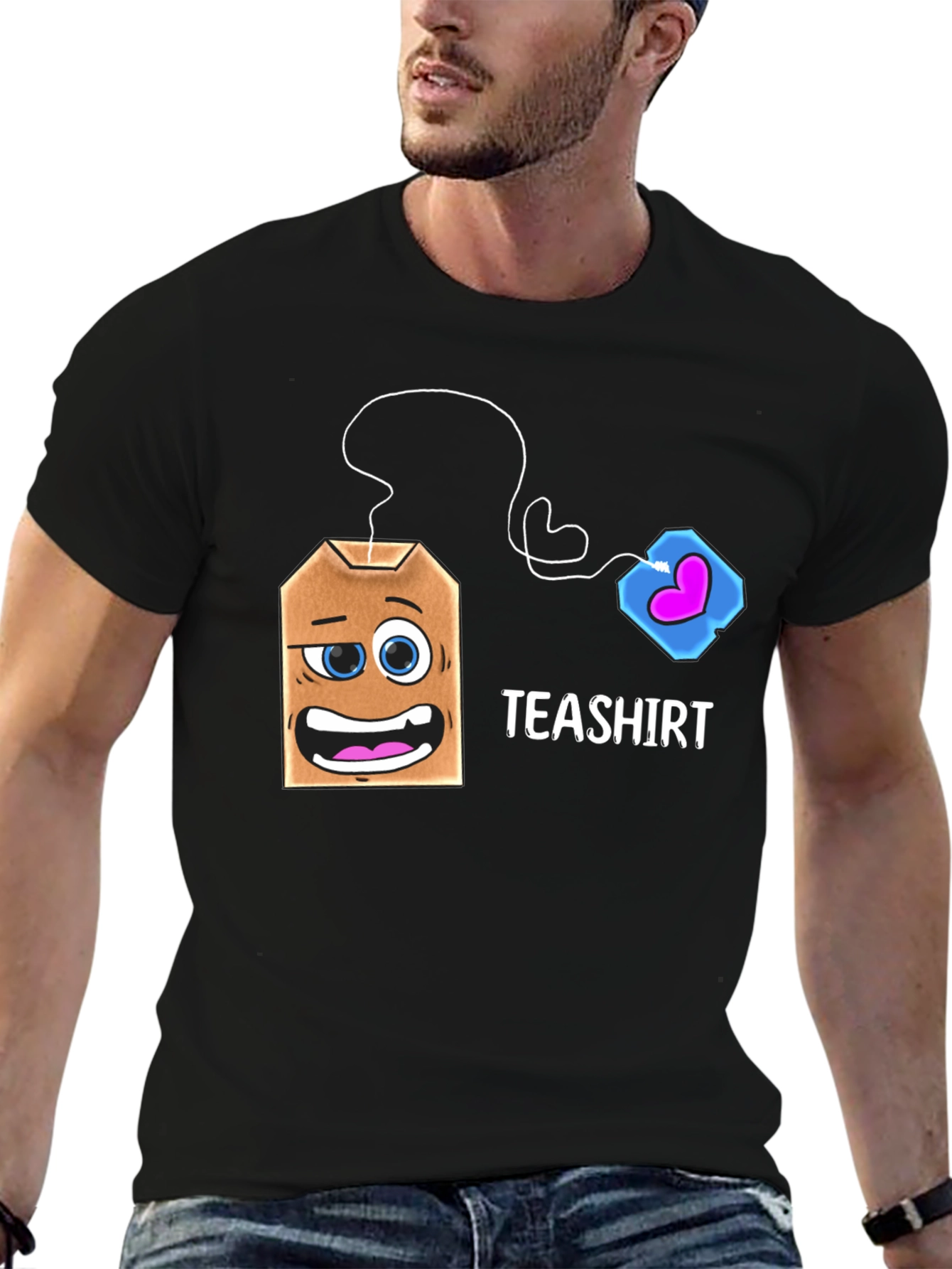 Teashirt Funny Cartoon Tea Bag Graphic T-Shirt