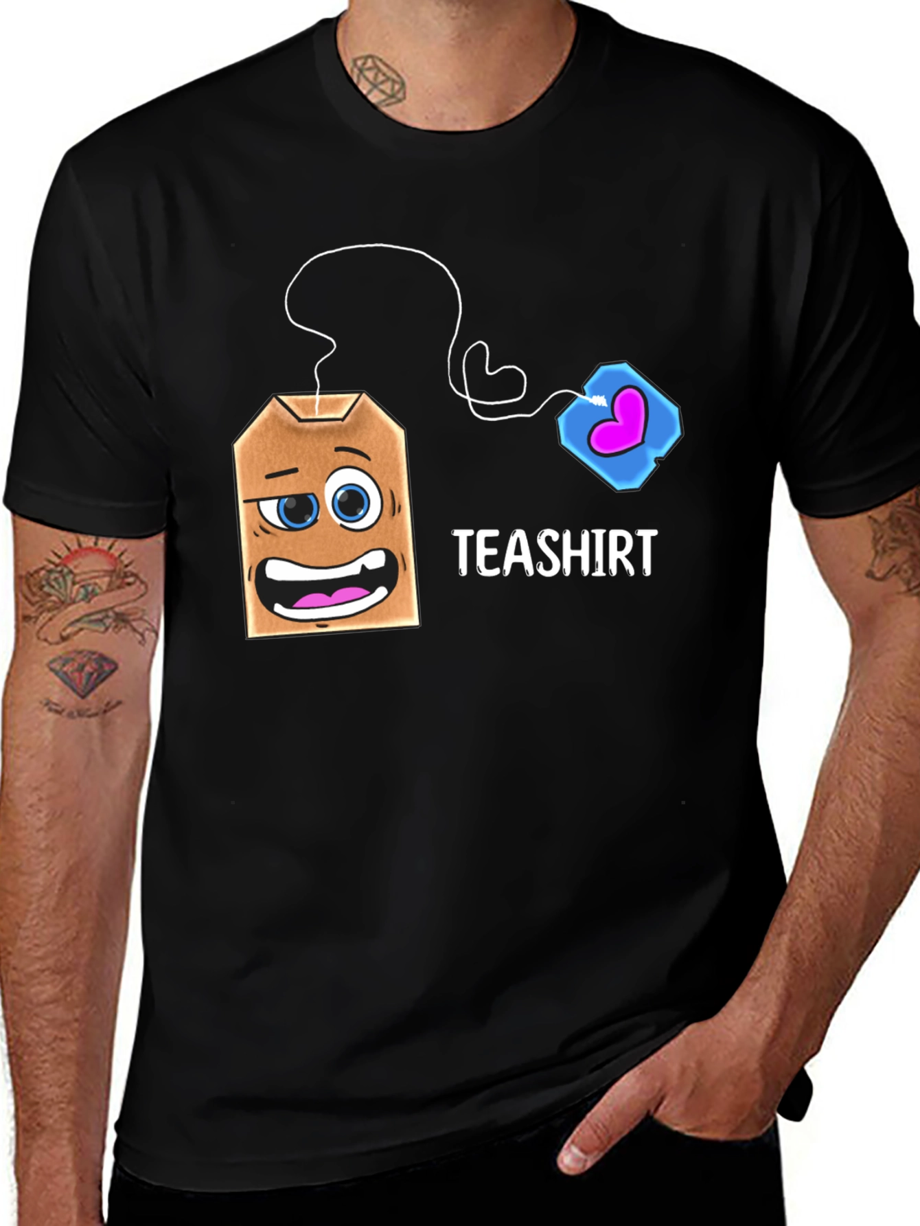 Teashirt Funny Cartoon Tea Bag Graphic T-Shirt