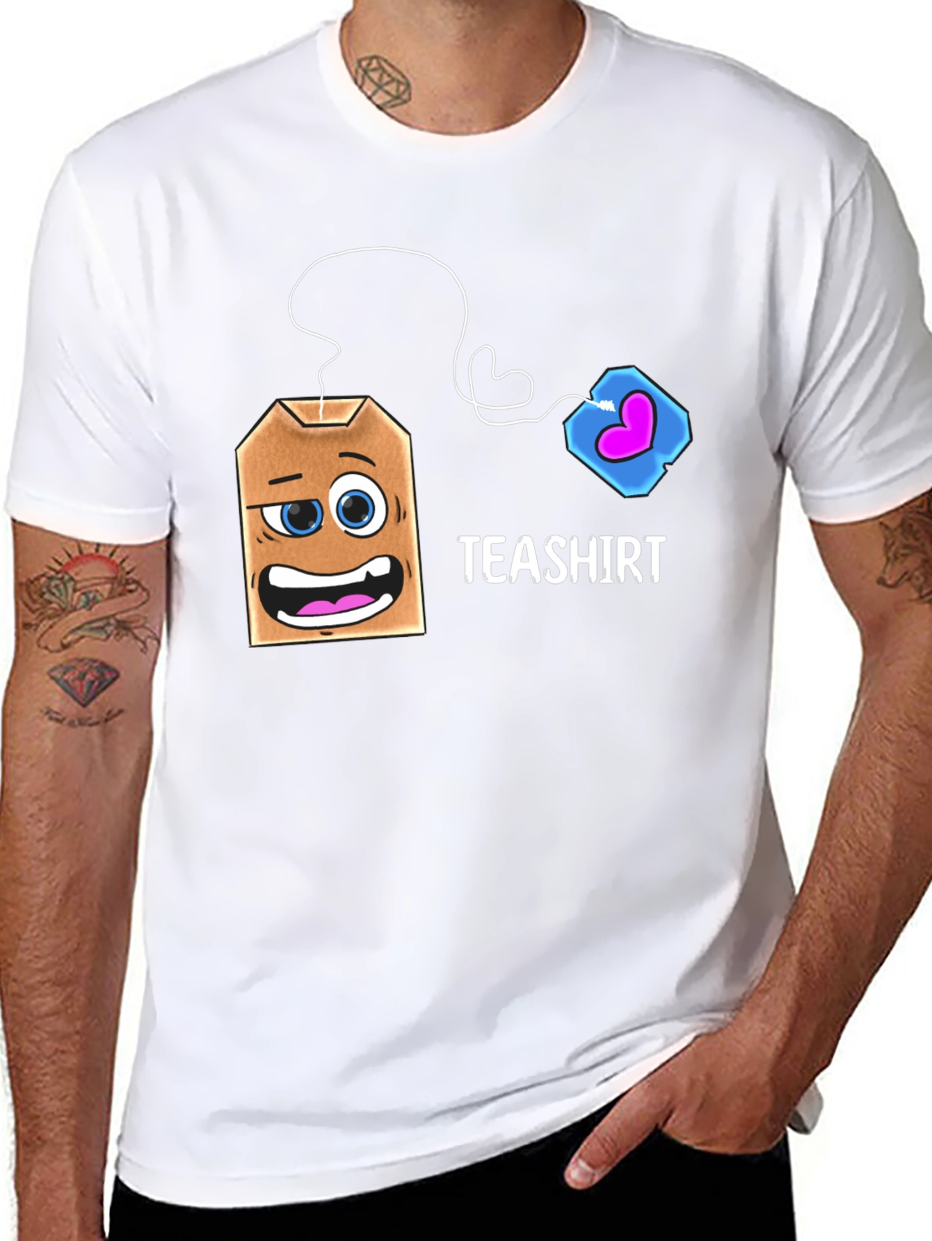 Teashirt Funny Cartoon Tea Bag Graphic T-Shirt