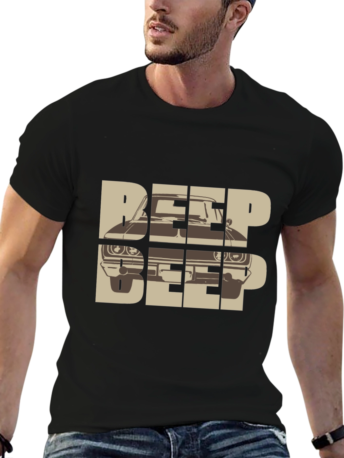Beep Beep Car Graphic Tee - Retro Automotive T-Shirt