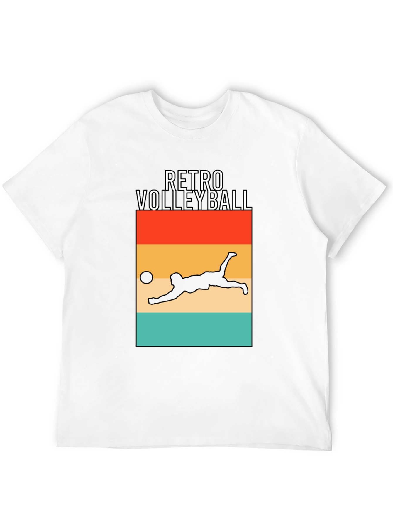 Retro Volleyball Graphic Tee - Black