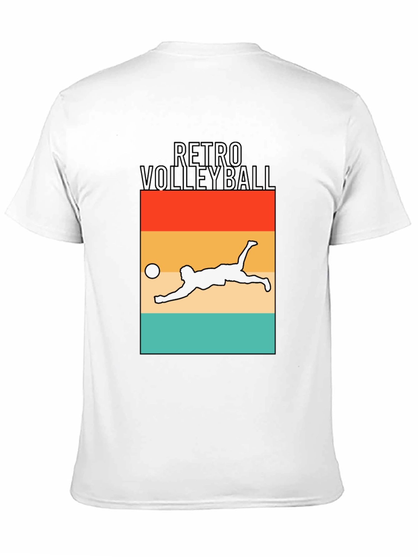 Retro Volleyball Graphic Tee - Black