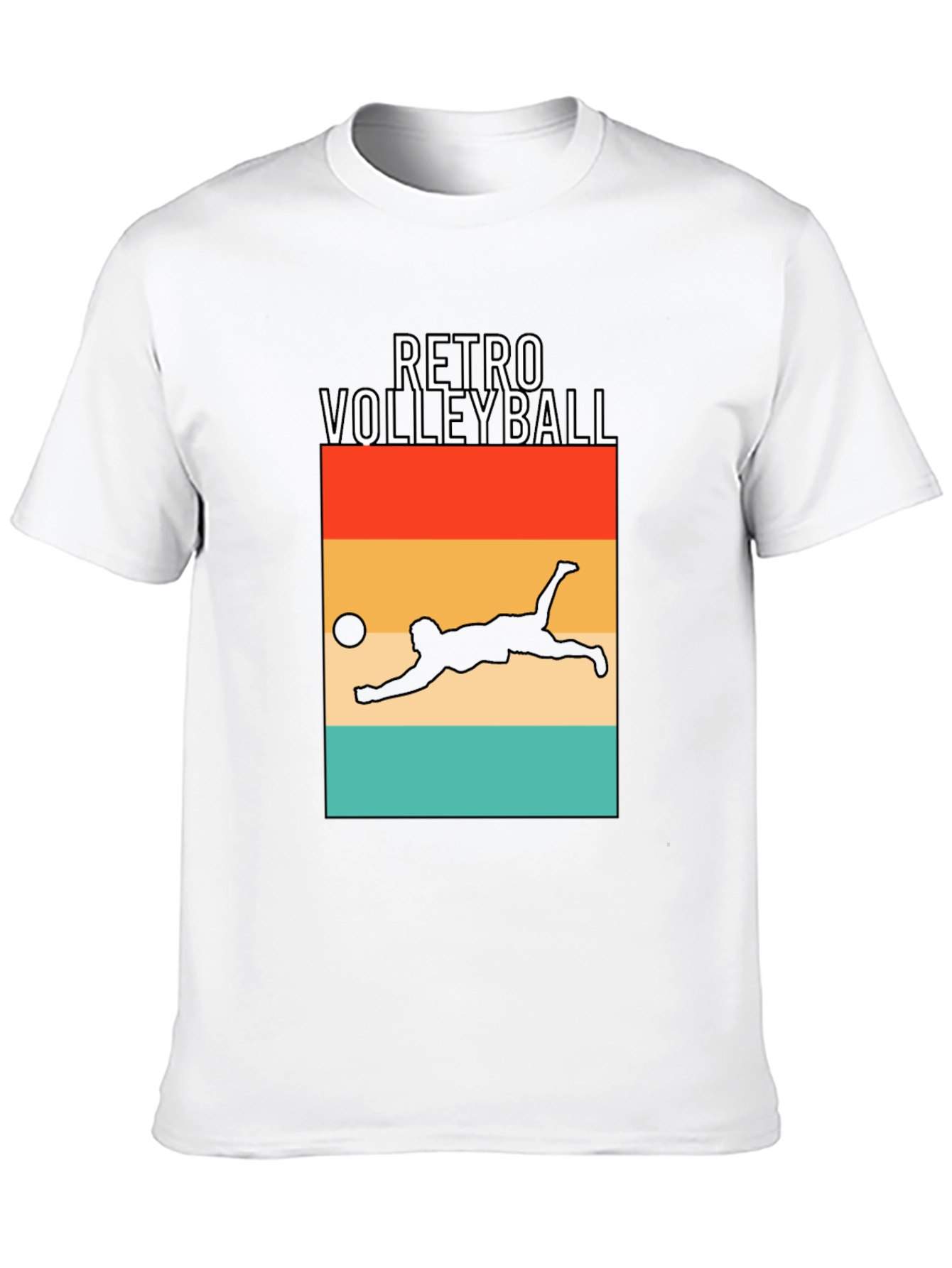 Retro Volleyball Graphic Tee - Black