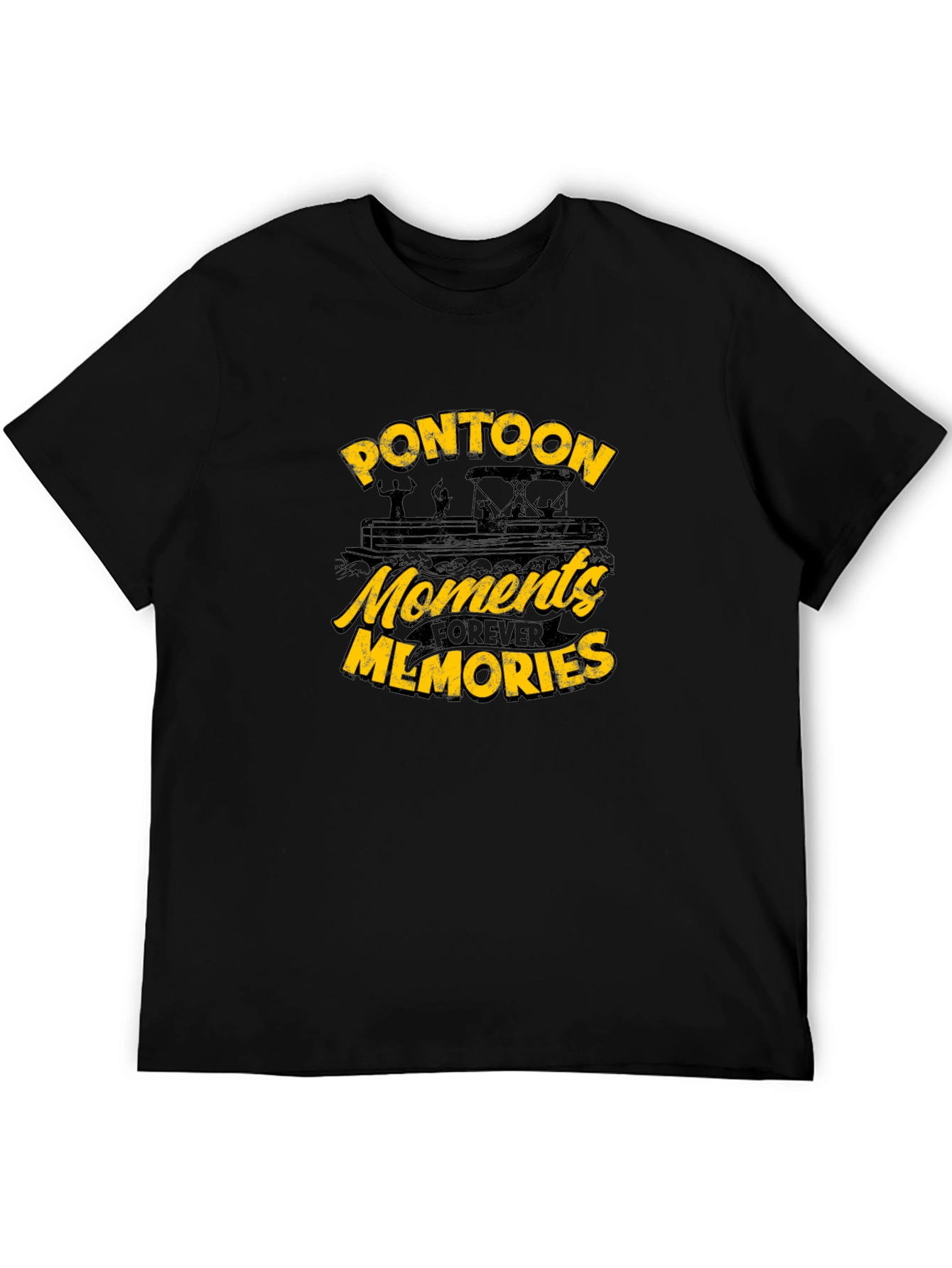 Pontoon Moments Forever Memories Black T-Shirt