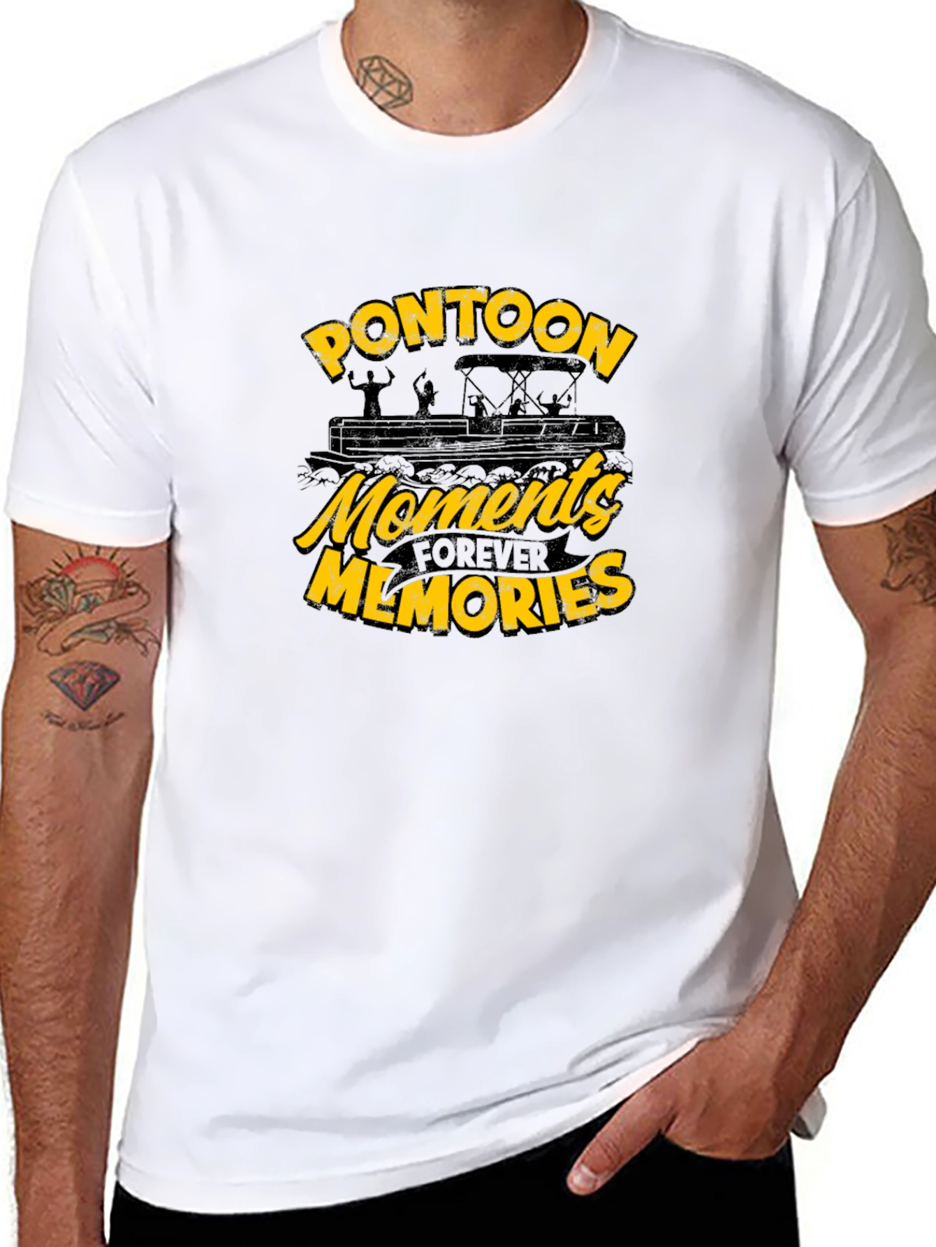 Pontoon Moments Forever Memories Black T-Shirt
