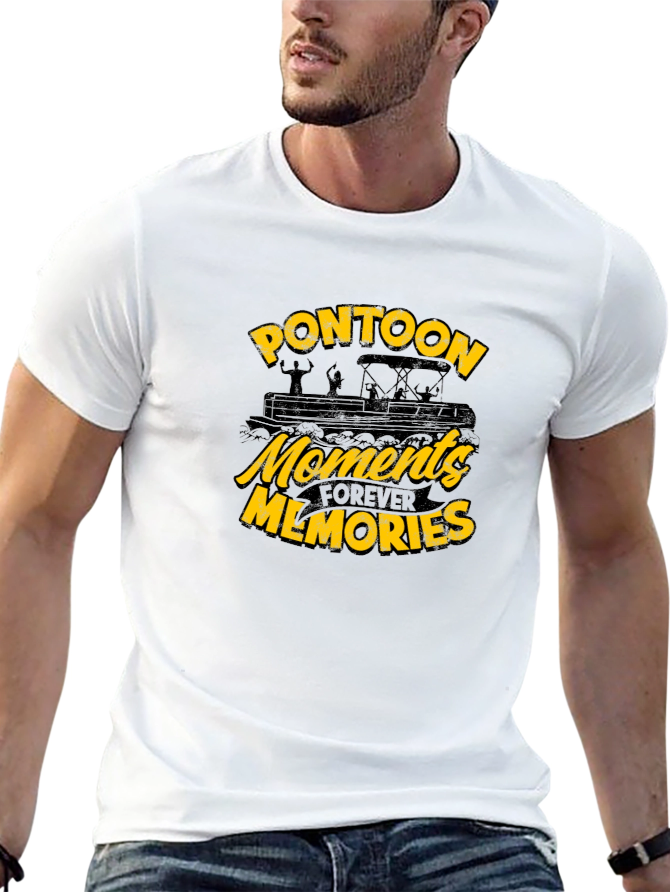 Pontoon Moments Forever Memories Black T-Shirt