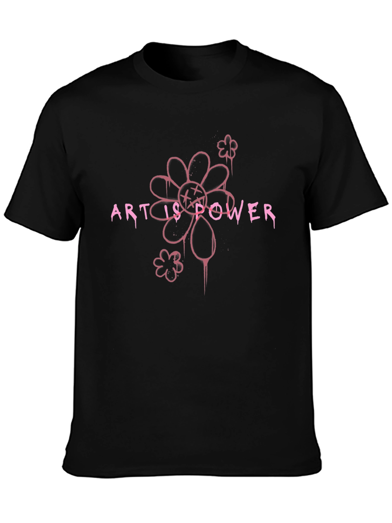Art is Power Graphic Tee - Black Cotton Blend
