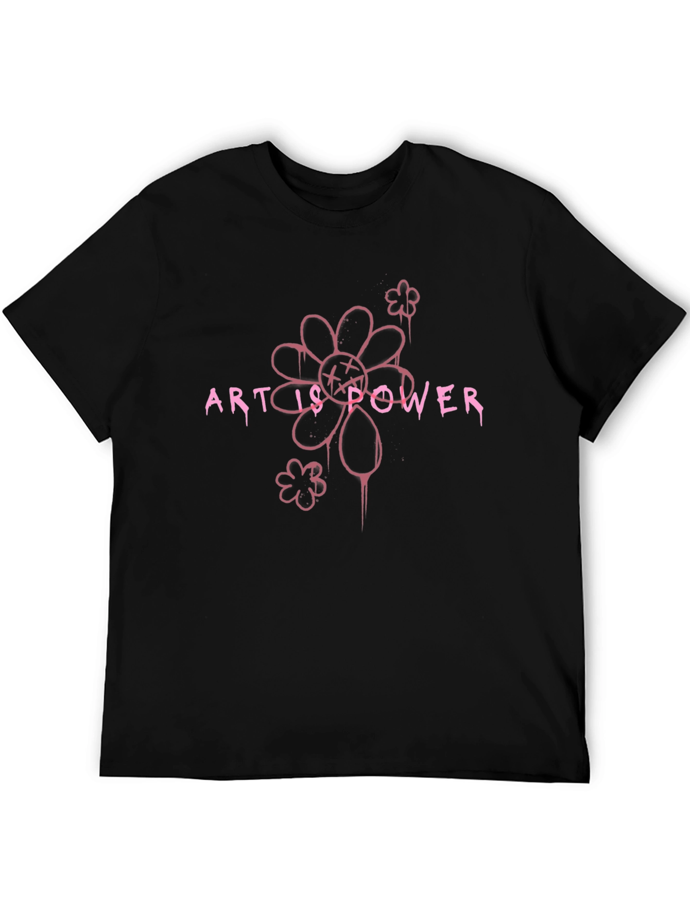 Art is Power Graphic Tee - Black Cotton Blend