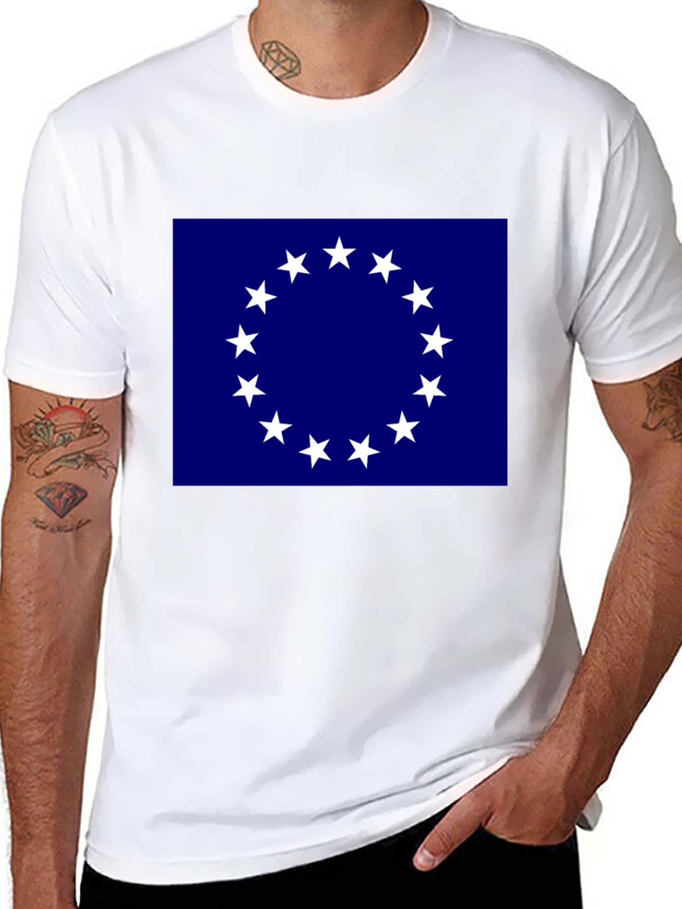 American Revolution 13 Stars Black T-Shirt