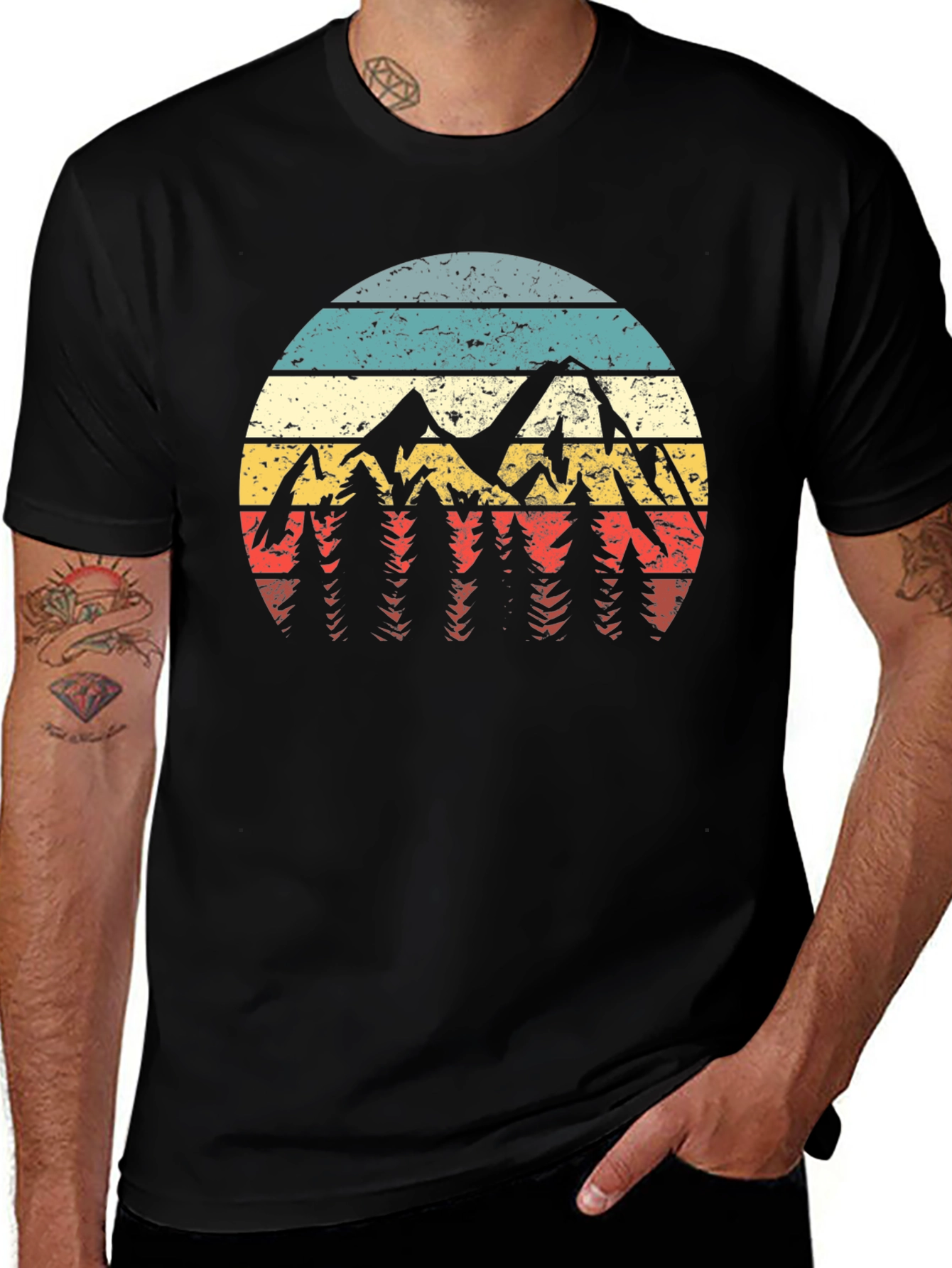 Retro Mountainscape Graphic Tee - Adventure Ready