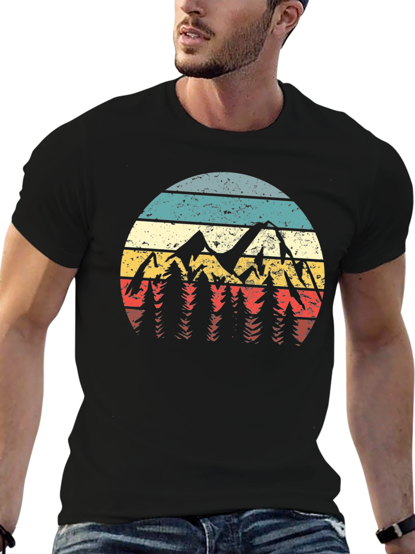 Retro Mountainscape Graphic Tee - Adventure Ready