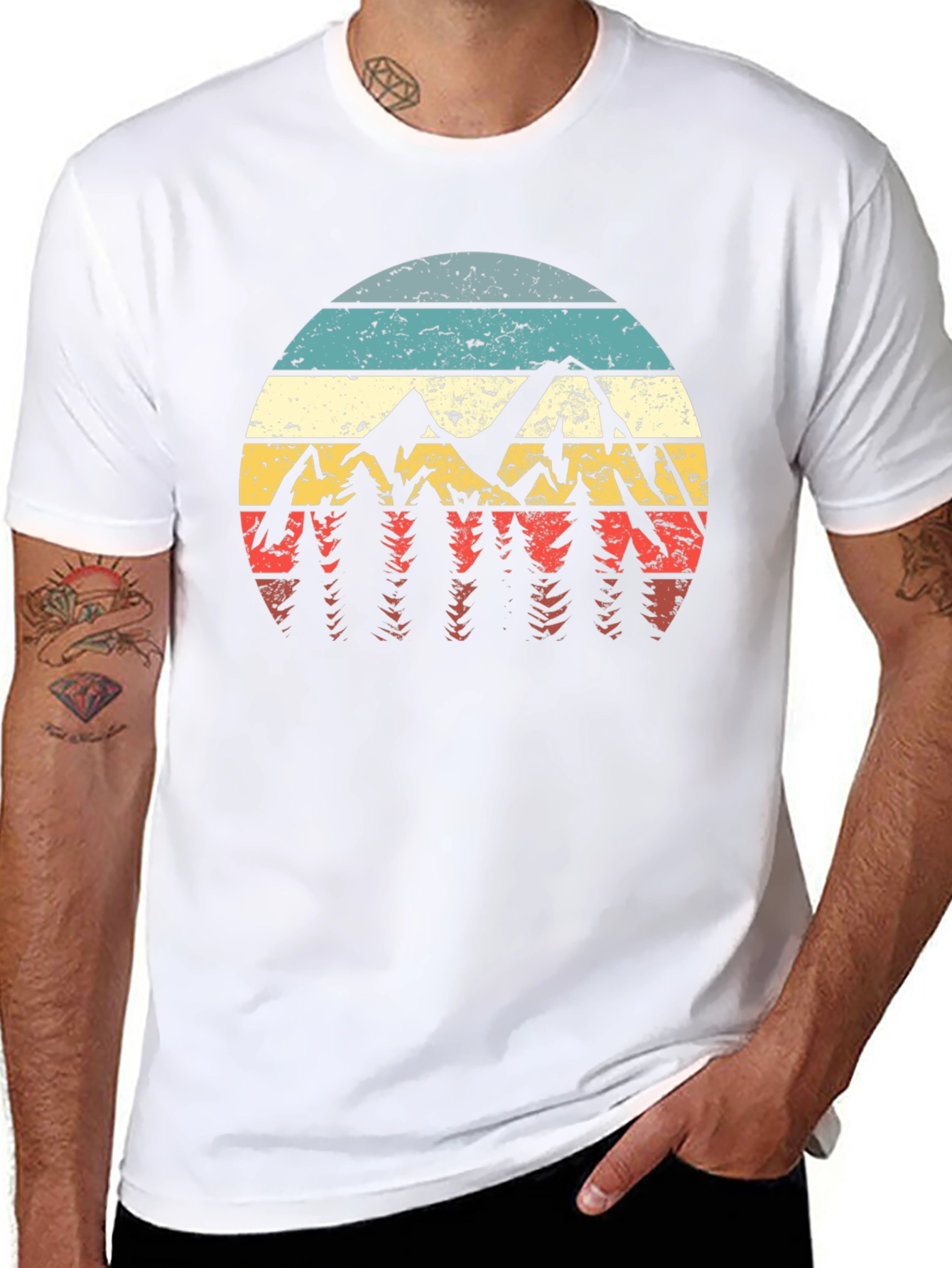 Retro Mountainscape Graphic Tee - Adventure Ready