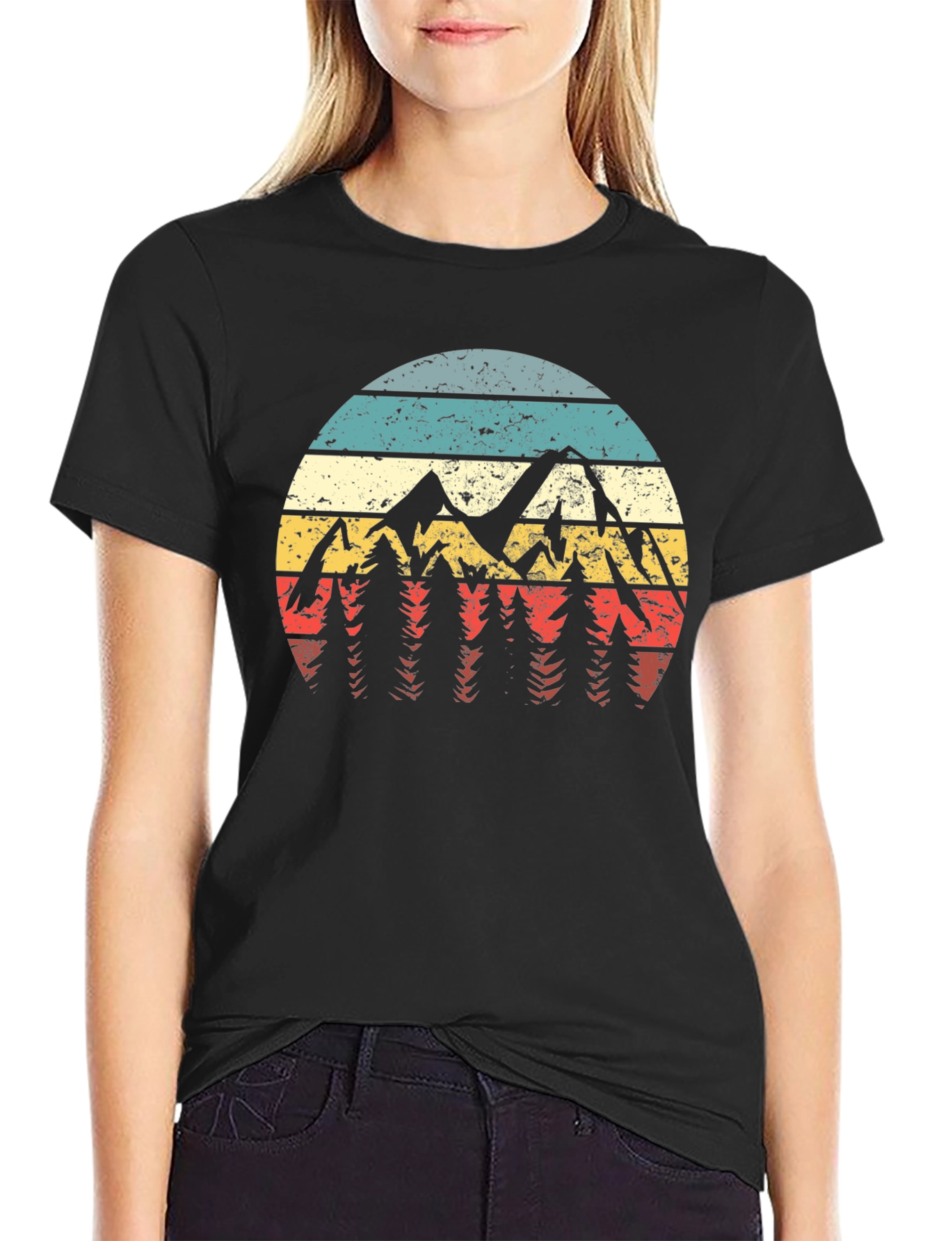 Retro Mountainscape Graphic Tee - Adventure Ready