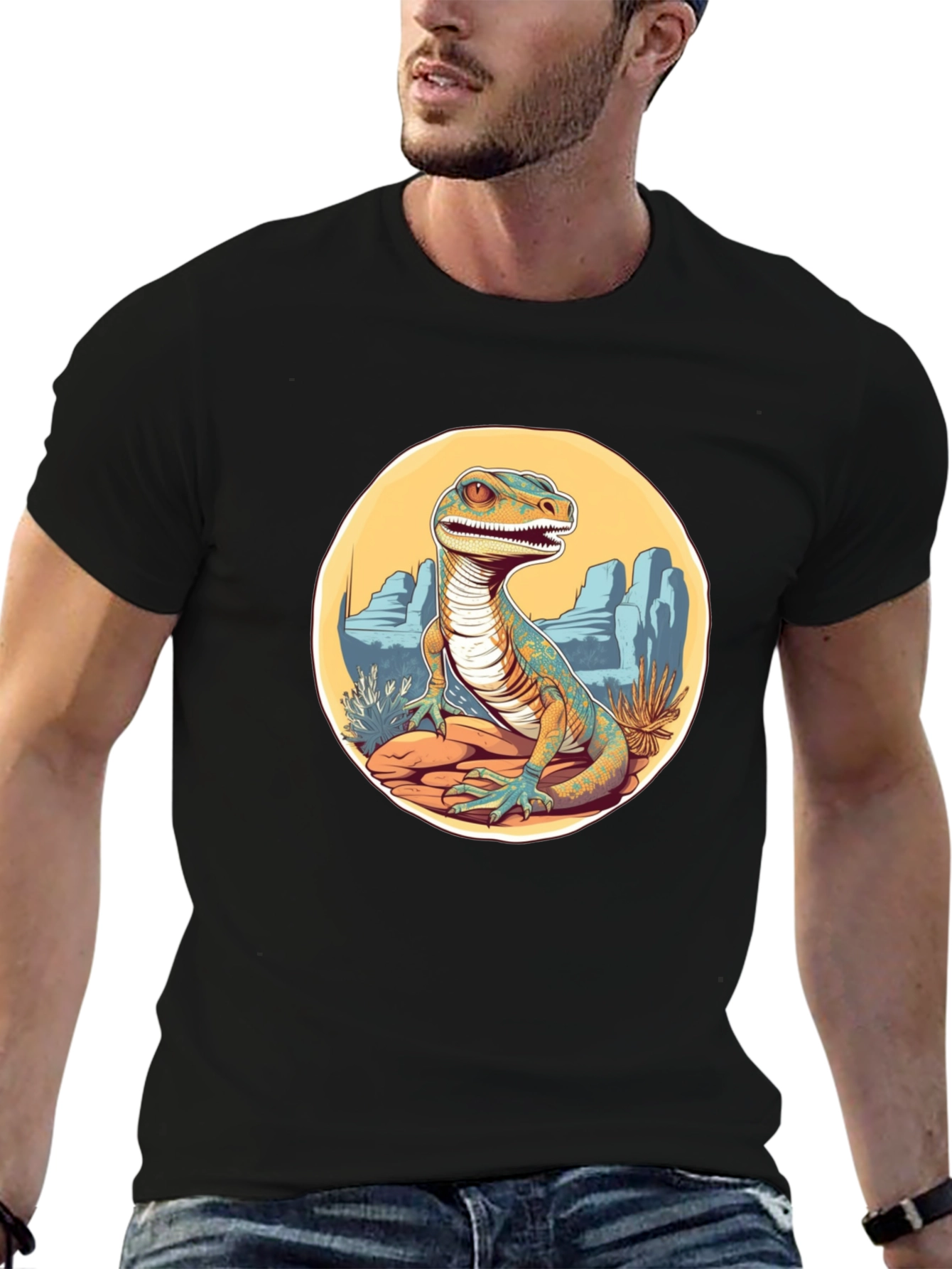 Dino Desert T-Shirt - Black