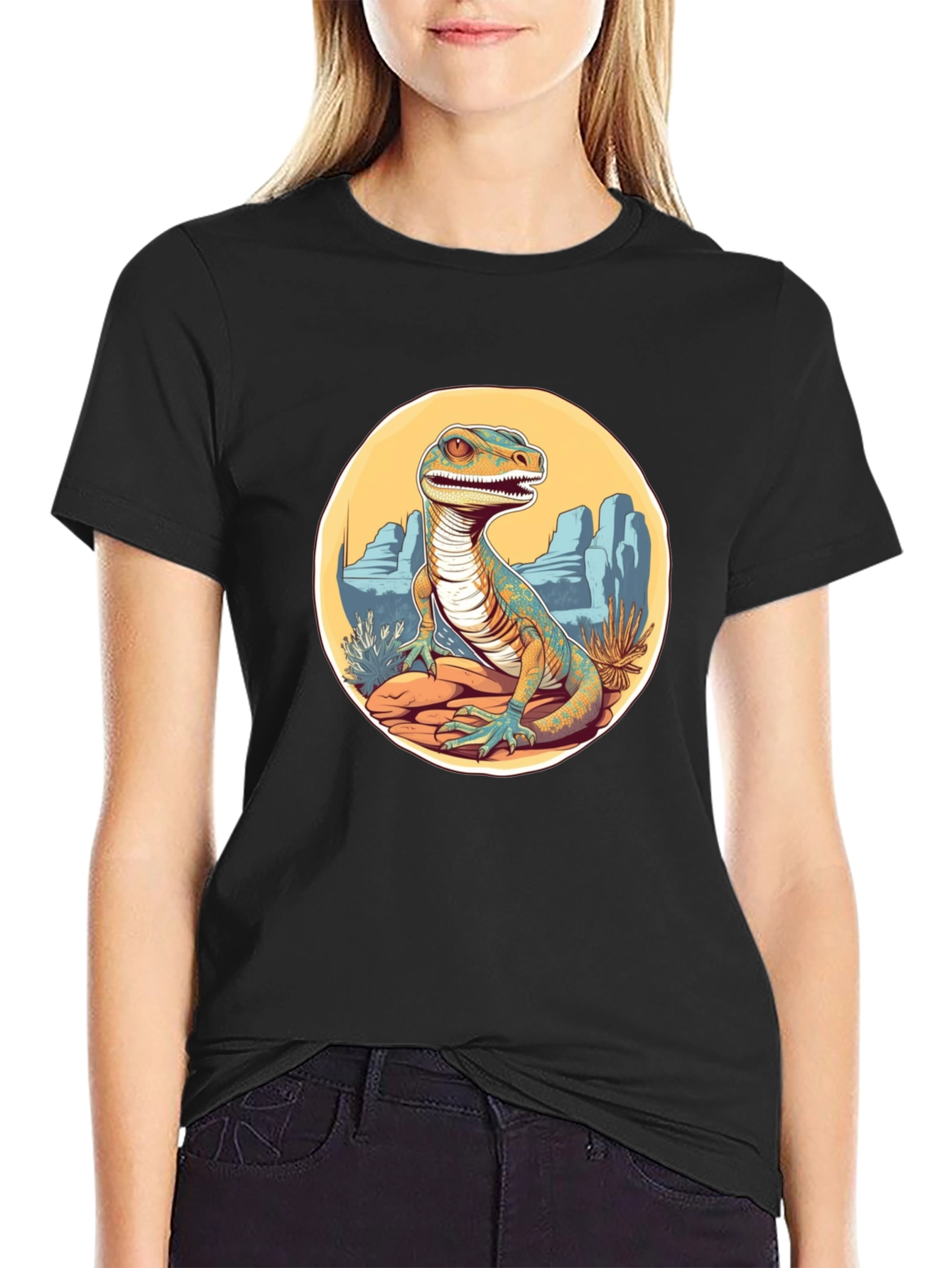 Dino Desert T-Shirt - Black