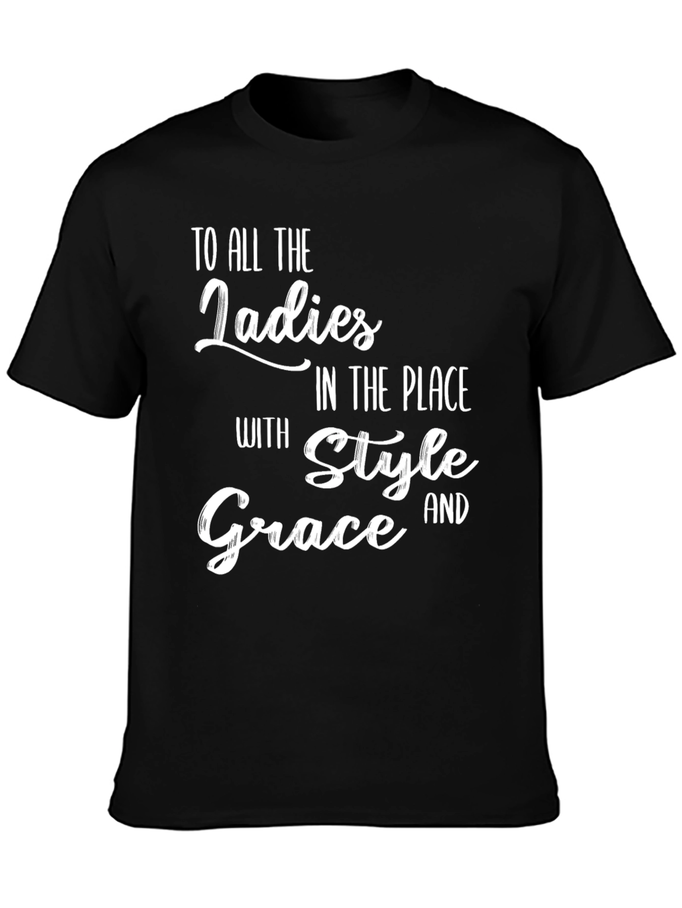 Stylish Ladies Style Grace Black Graphic Tee