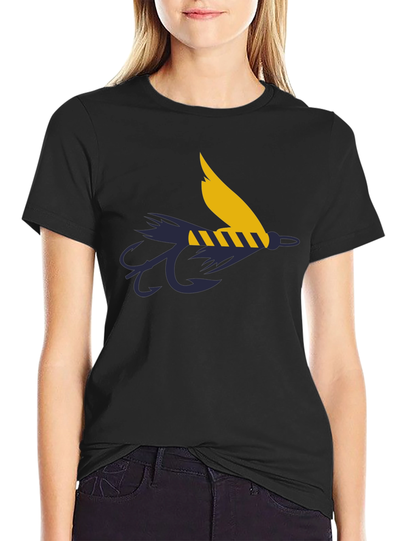 Fly Fishing Lure Graphic Tee - Anglers Black T-Shirt
