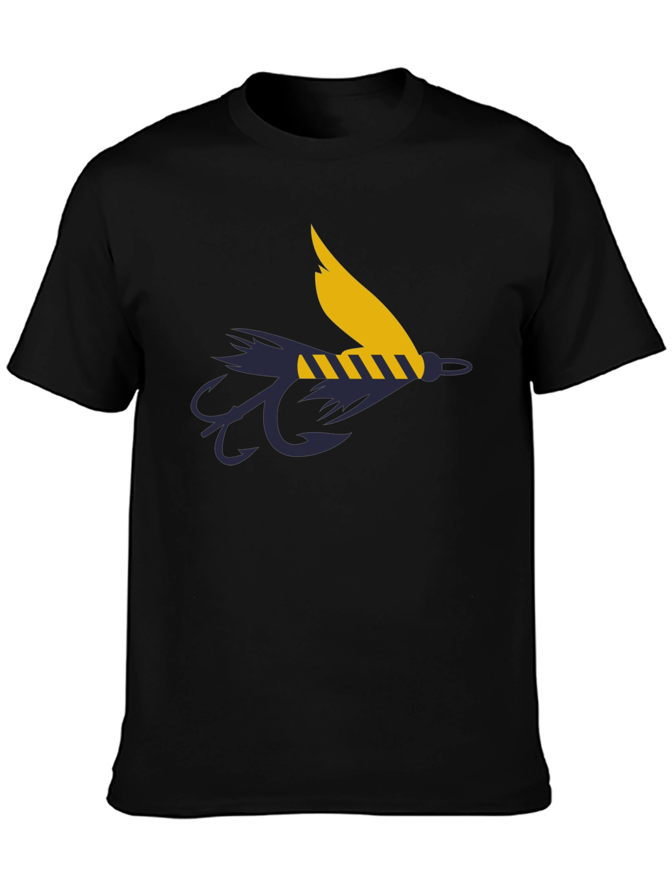 Fly Fishing Lure Graphic Tee - Anglers Black T-Shirt