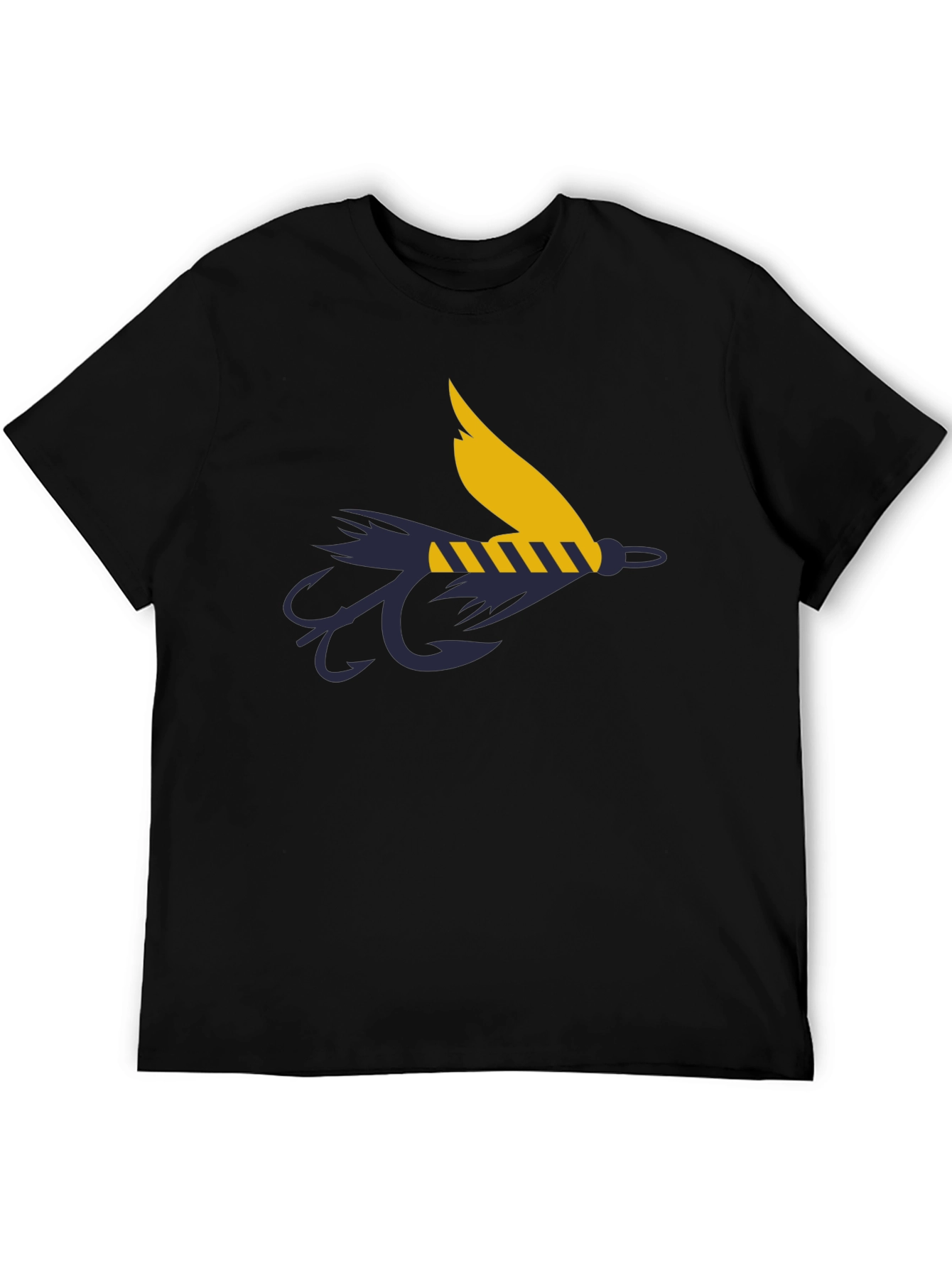 Fly Fishing Lure Graphic Tee - Anglers Black T-Shirt