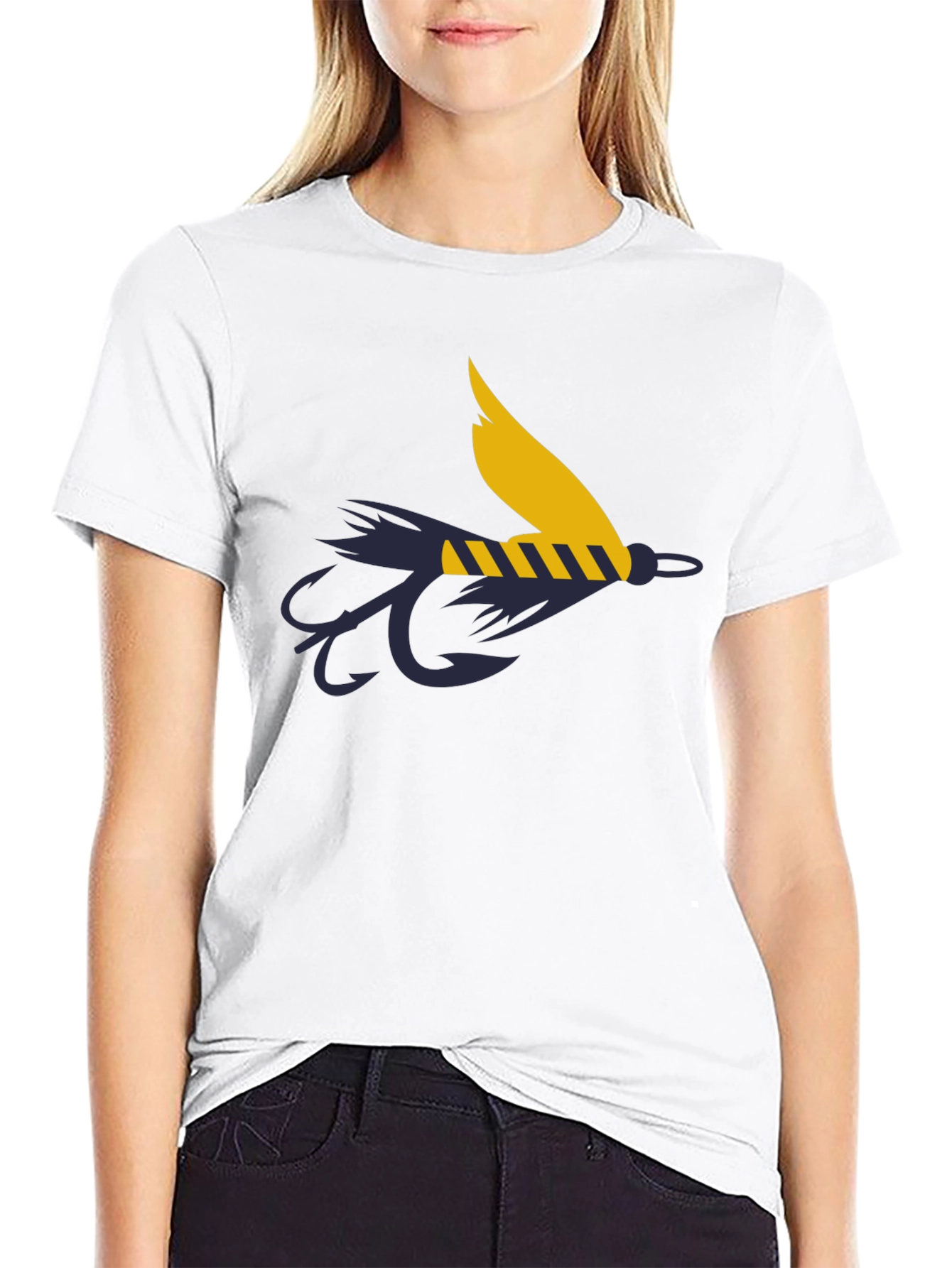 Fly Fishing Lure Graphic Tee - Anglers Black T-Shirt