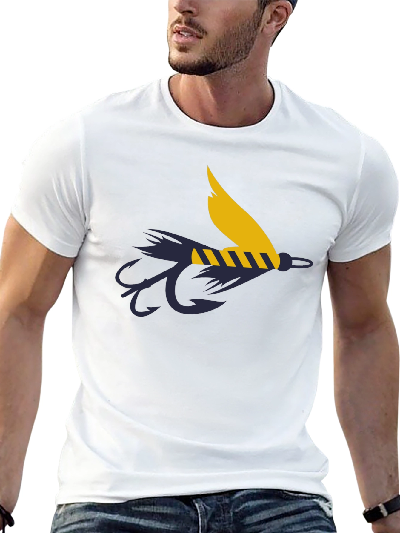 Fly Fishing Lure Graphic Tee - Anglers Black T-Shirt