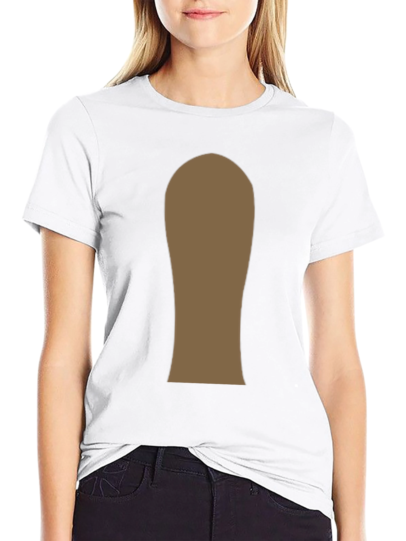 Mens Black T-Shirt with Abstract Brown Design