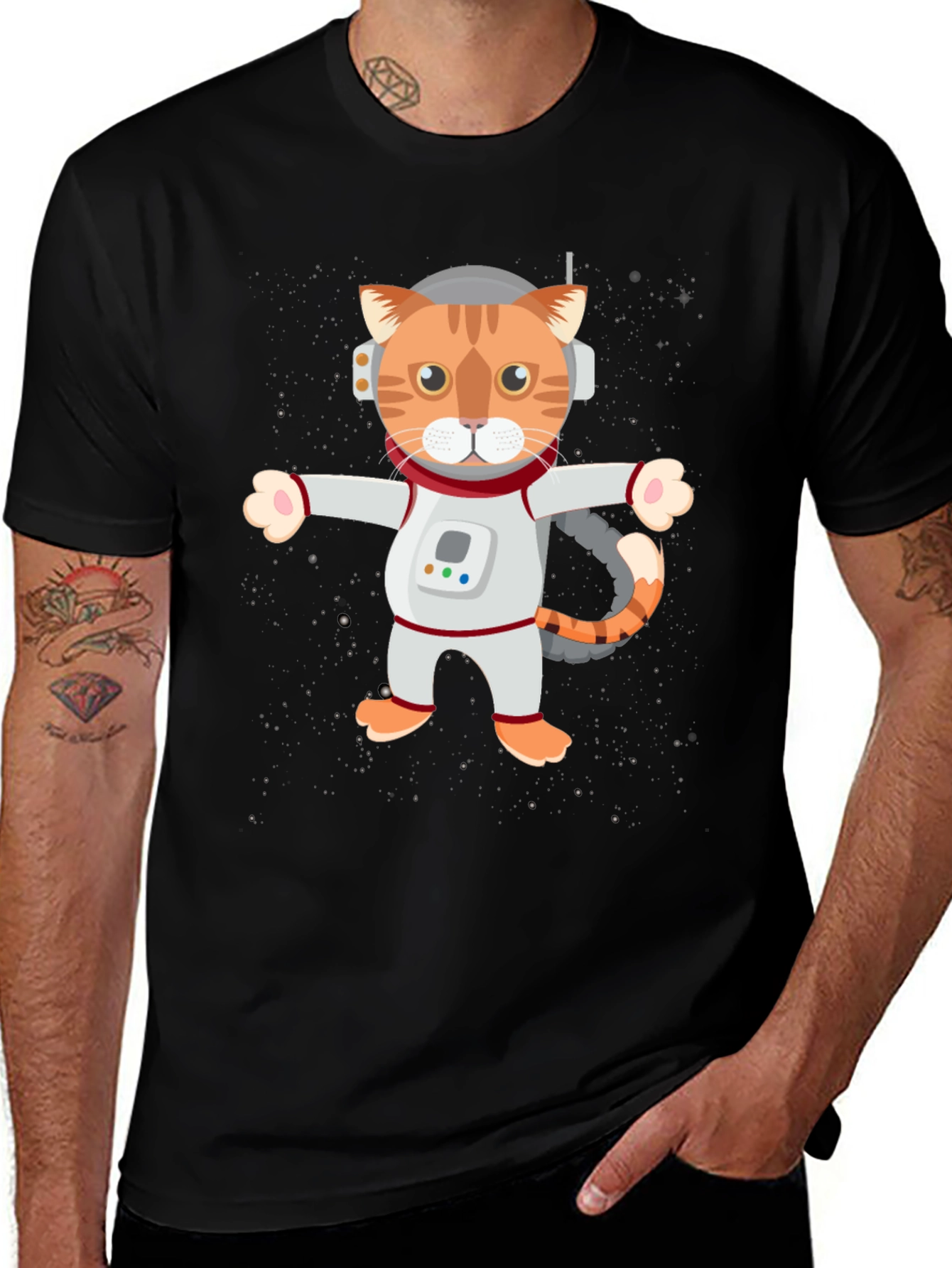Astronaut Cat Graphic T-Shirt - Unisex