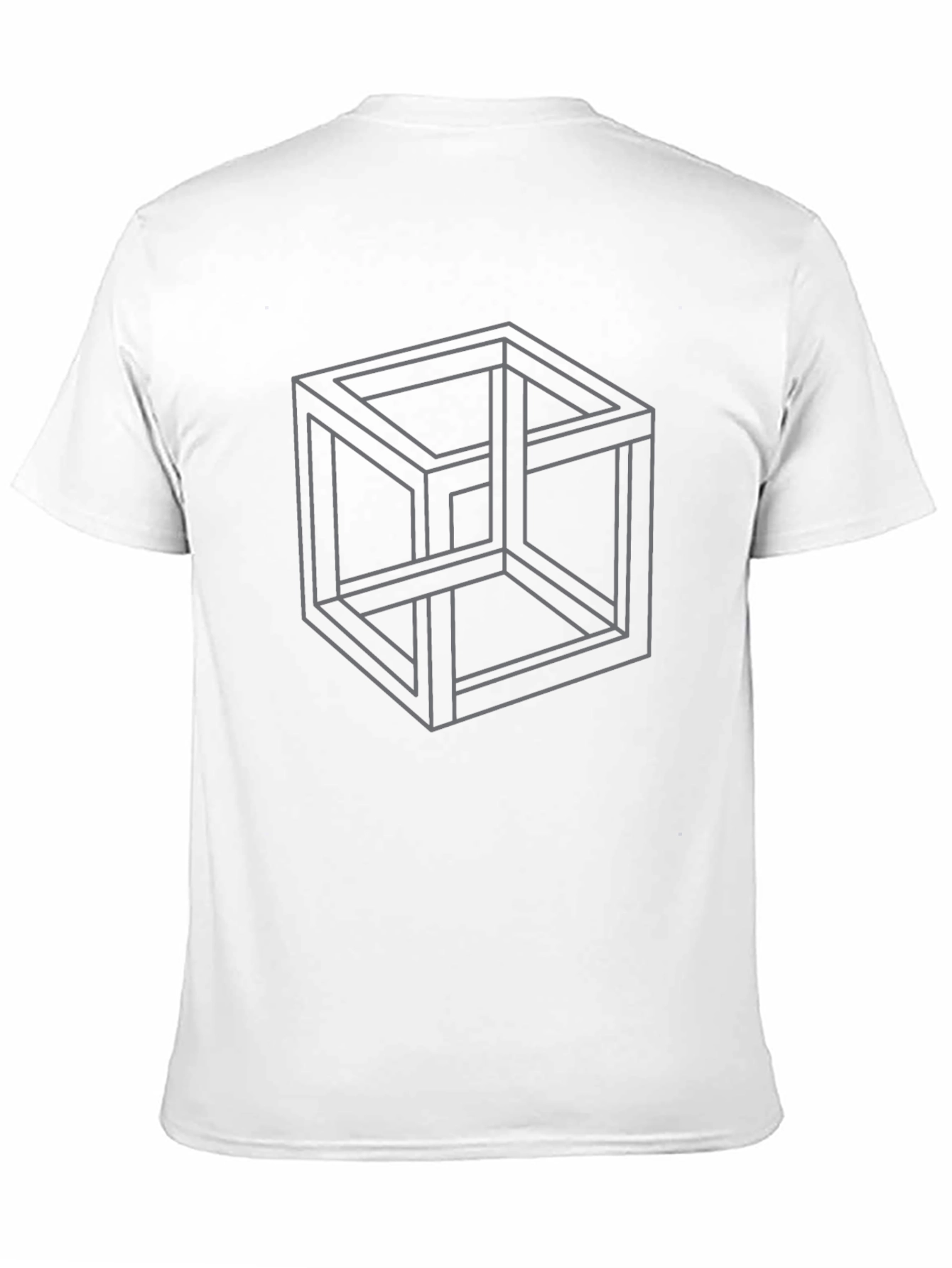 Impossible Cube Black T-Shirt - Geometric Illusion Tee