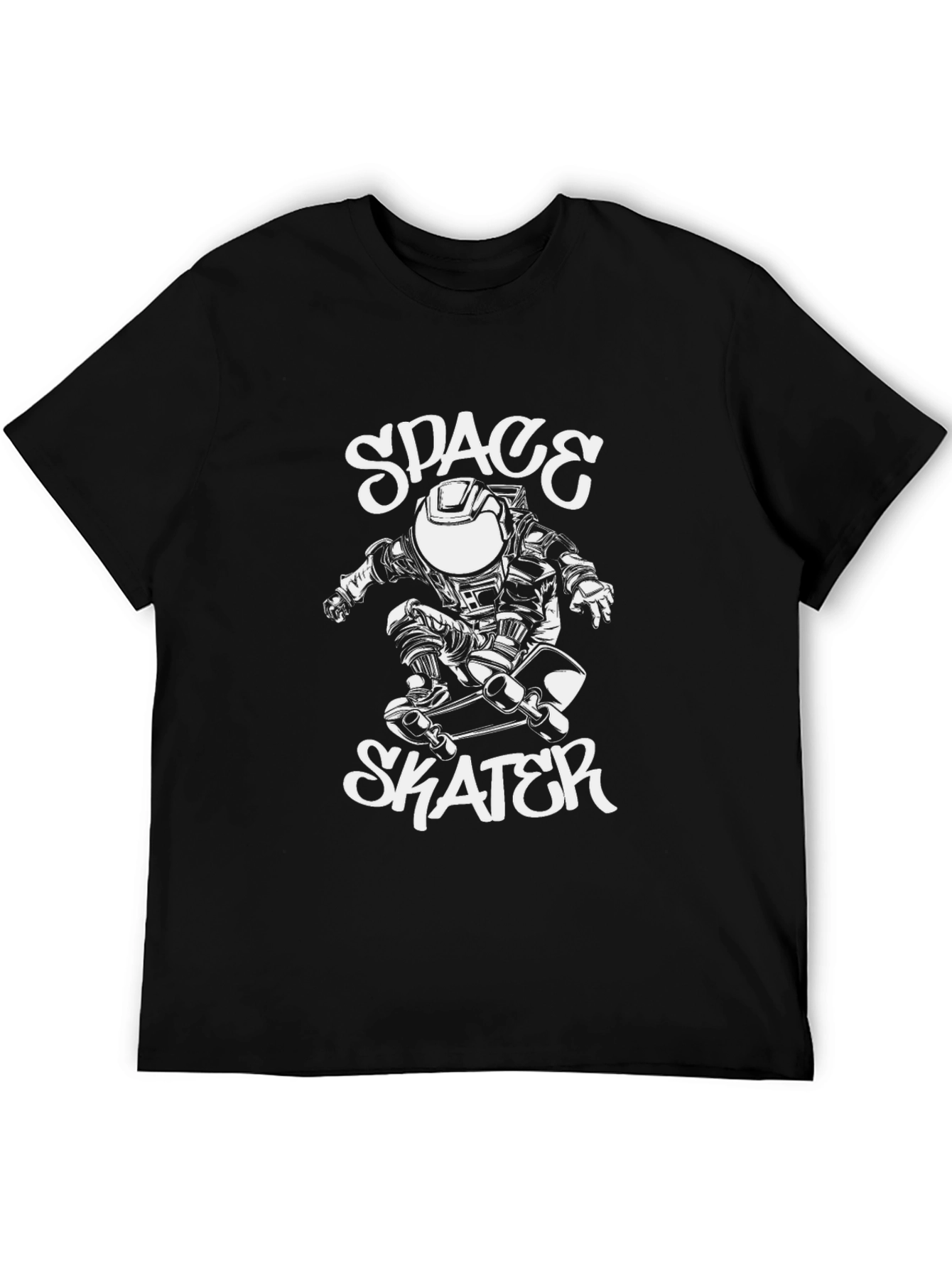 Space Skater Graphic Tee - Cool Black T-Shirt