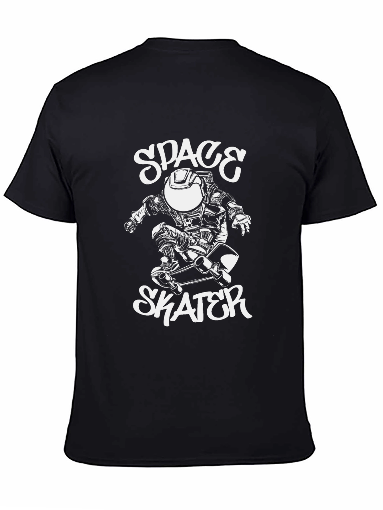 Space Skater Graphic Tee - Cool Black T-Shirt