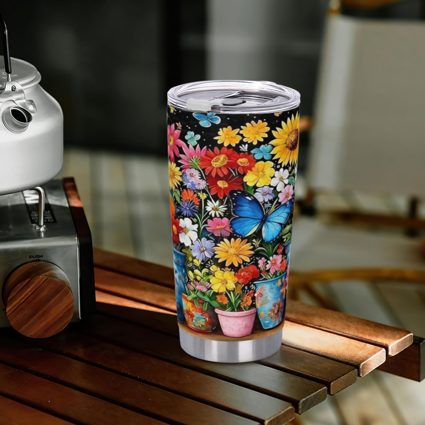 African Safari Wild Animal Water Reflection 20oz Wildlife Tumbler