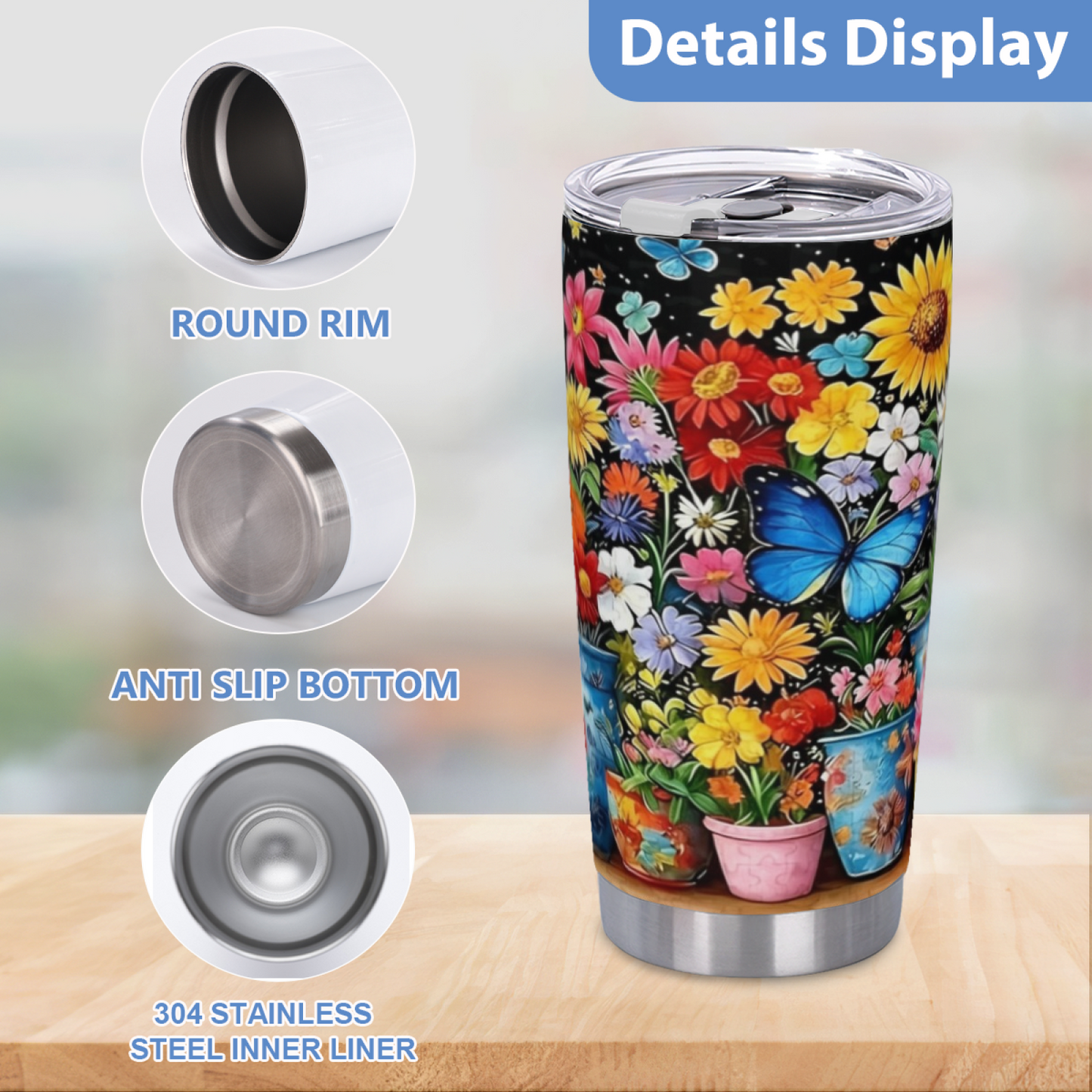 African Safari Wild Animal Water Reflection 20oz Wildlife Tumbler