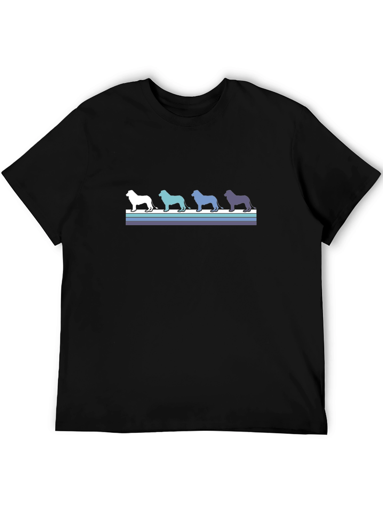 Retro Dog Silhouette T-Shirt - Black Cotton Blend