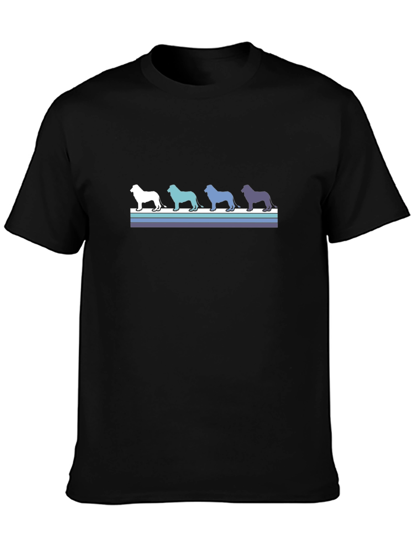 Retro Dog Silhouette T-Shirt - Black Cotton Blend