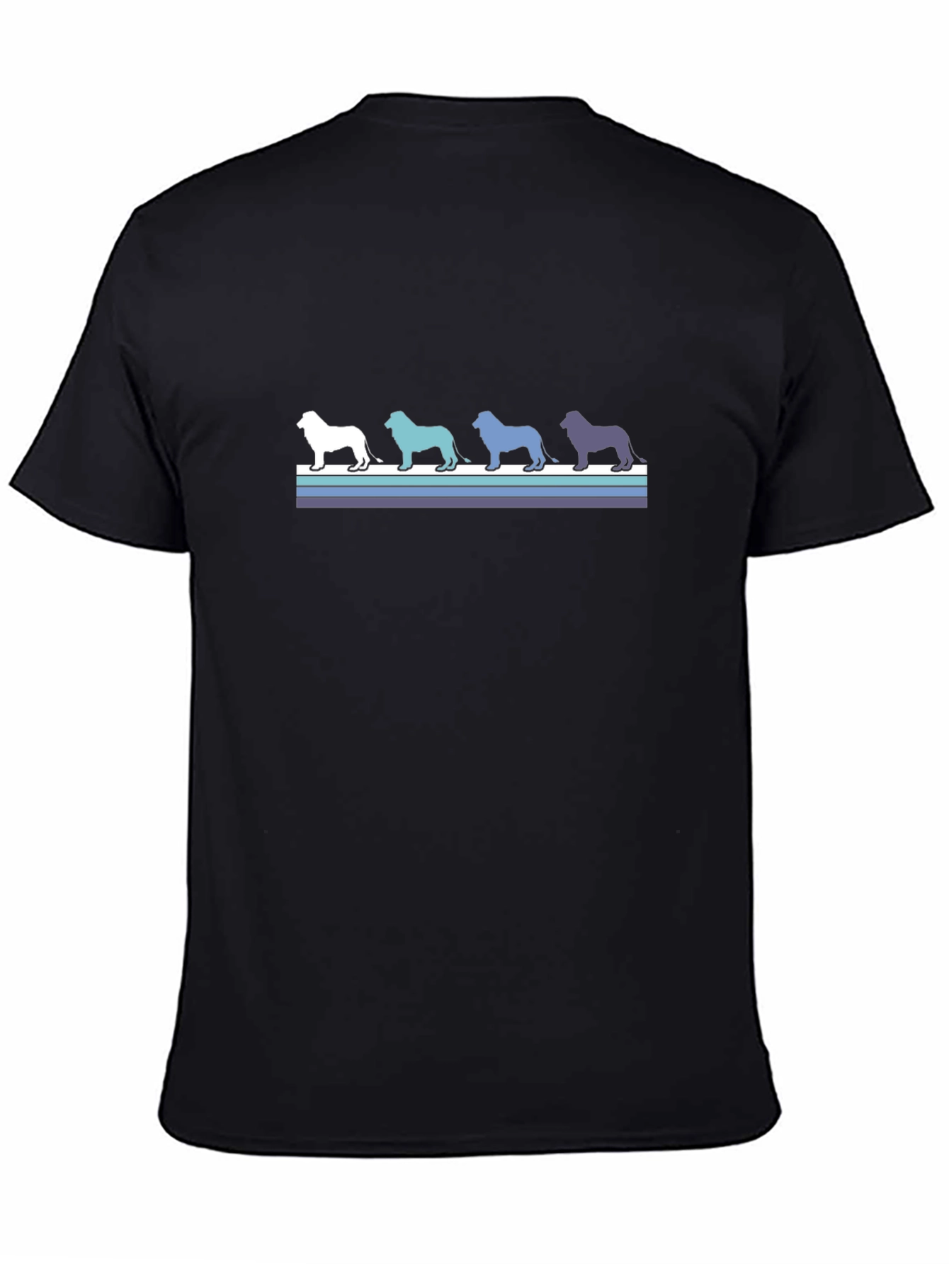 Retro Dog Silhouette T-Shirt - Black Cotton Blend