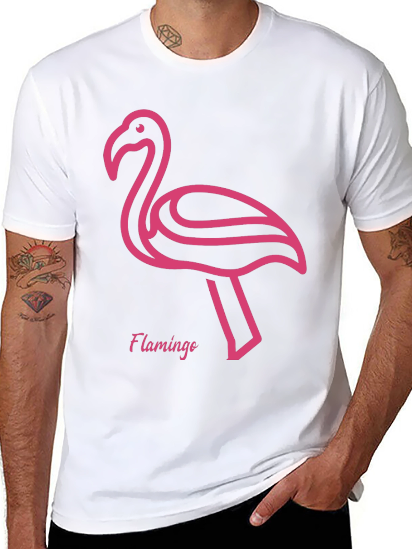 Pink Flamingo Graphic Tee - Stylish Black T-Shirt