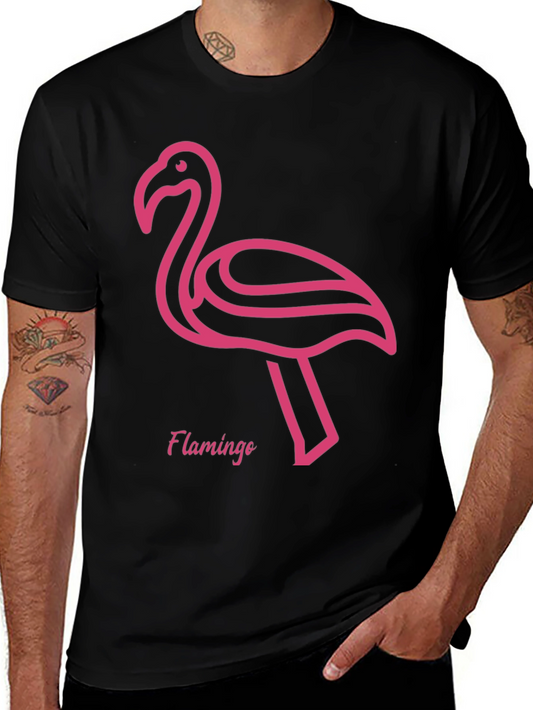Pink Flamingo Graphic Tee - Stylish Black T-Shirt