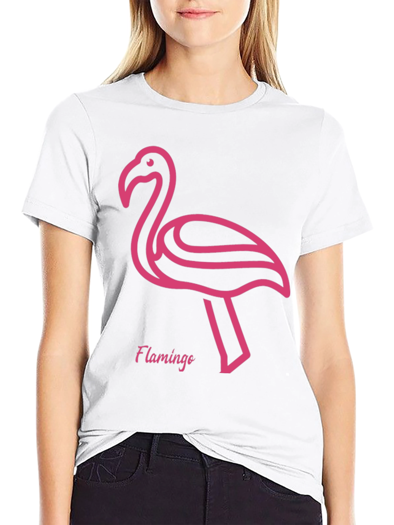 Pink Flamingo Graphic Tee - Stylish Black T-Shirt