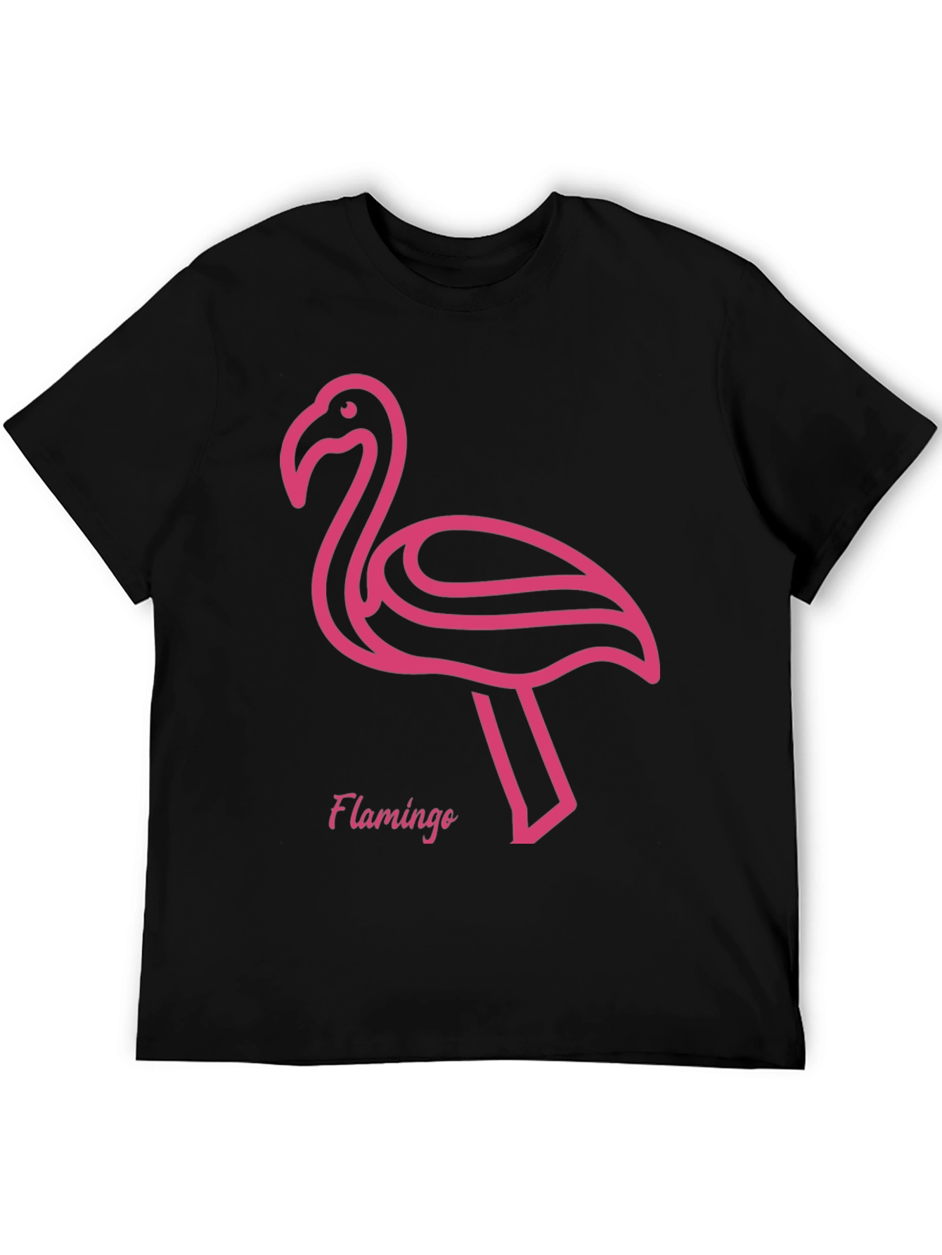 Pink Flamingo Graphic Tee - Stylish Black T-Shirt