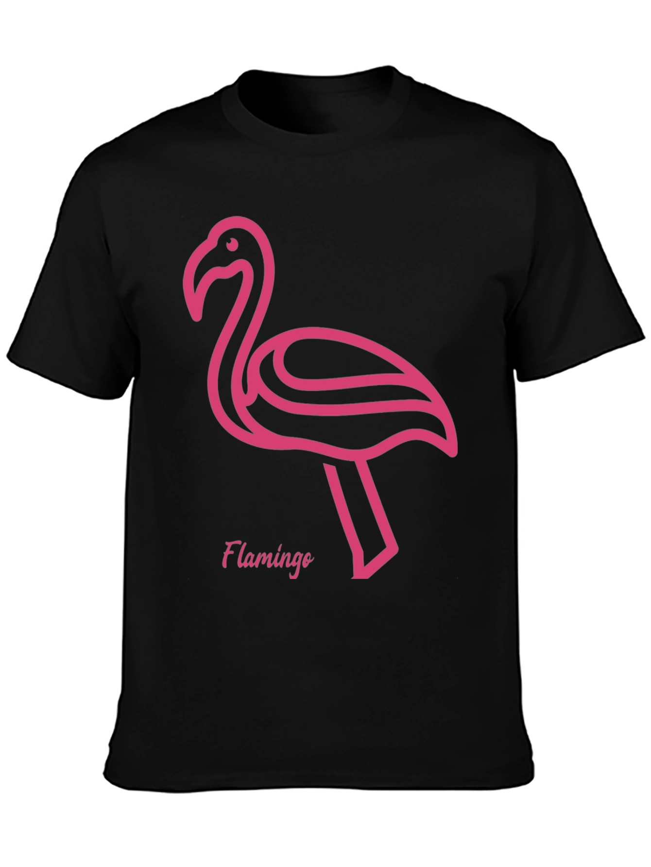 Pink Flamingo Graphic Tee - Stylish Black T-Shirt