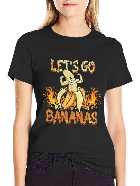Lets Go Bananas Graphic Tee - Black Cotton T-Shirt