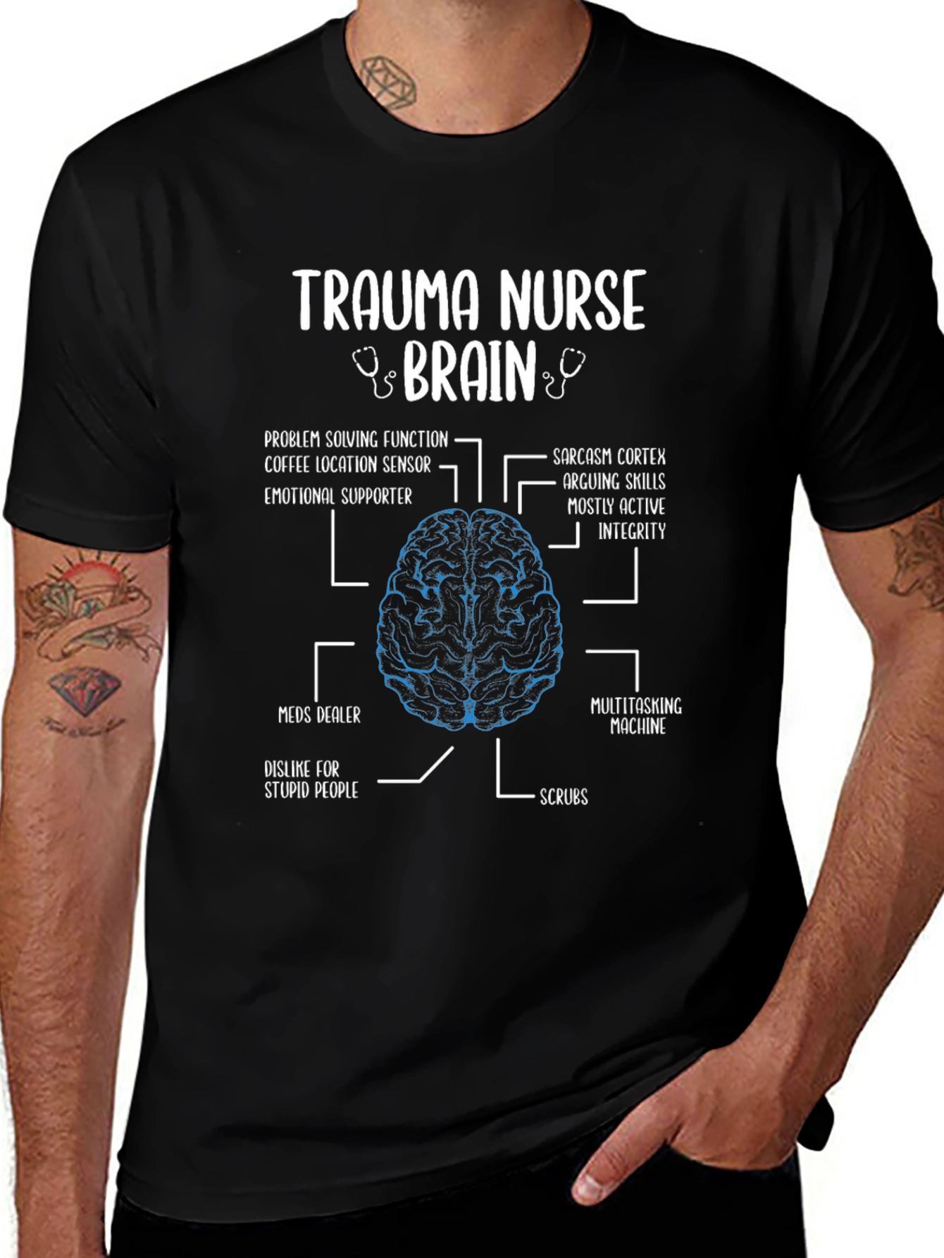 Trauma Nurse Brain Anatomy T-Shirt