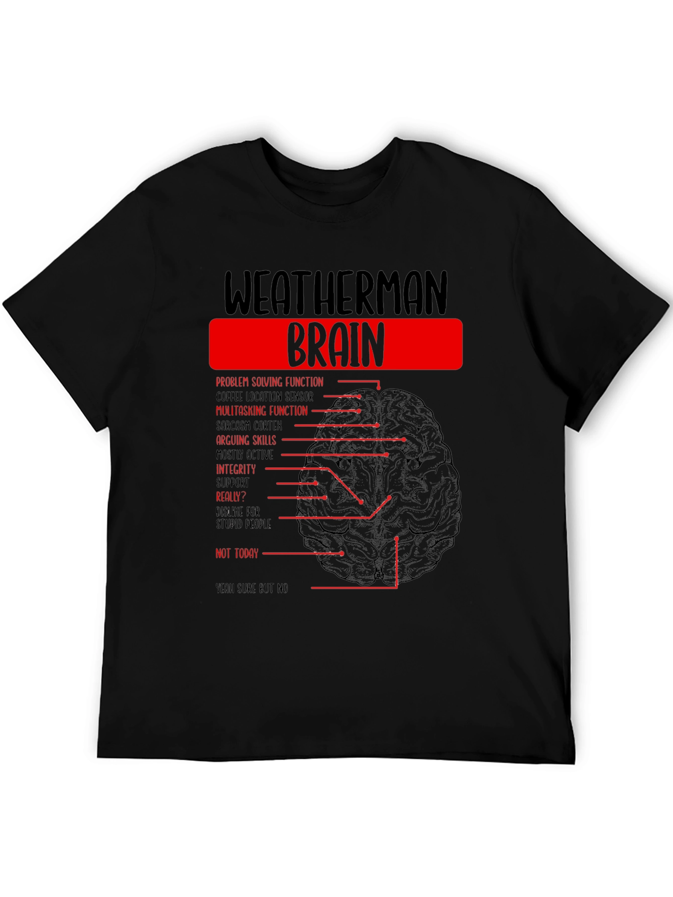 Weatherman Brain T-Shirt - Funny Weather Humor Tee