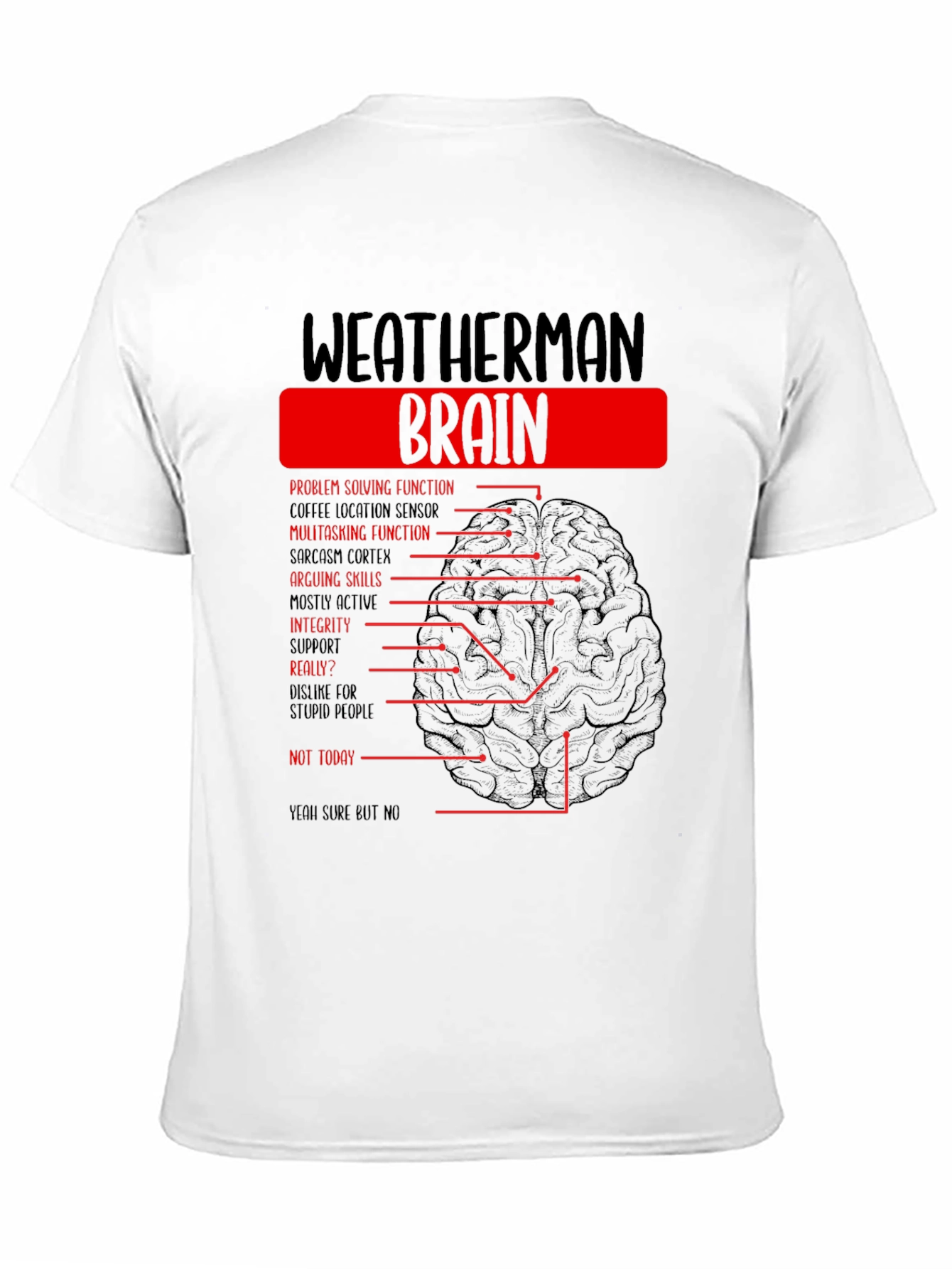 Weatherman Brain T-Shirt - Funny Weather Humor Tee