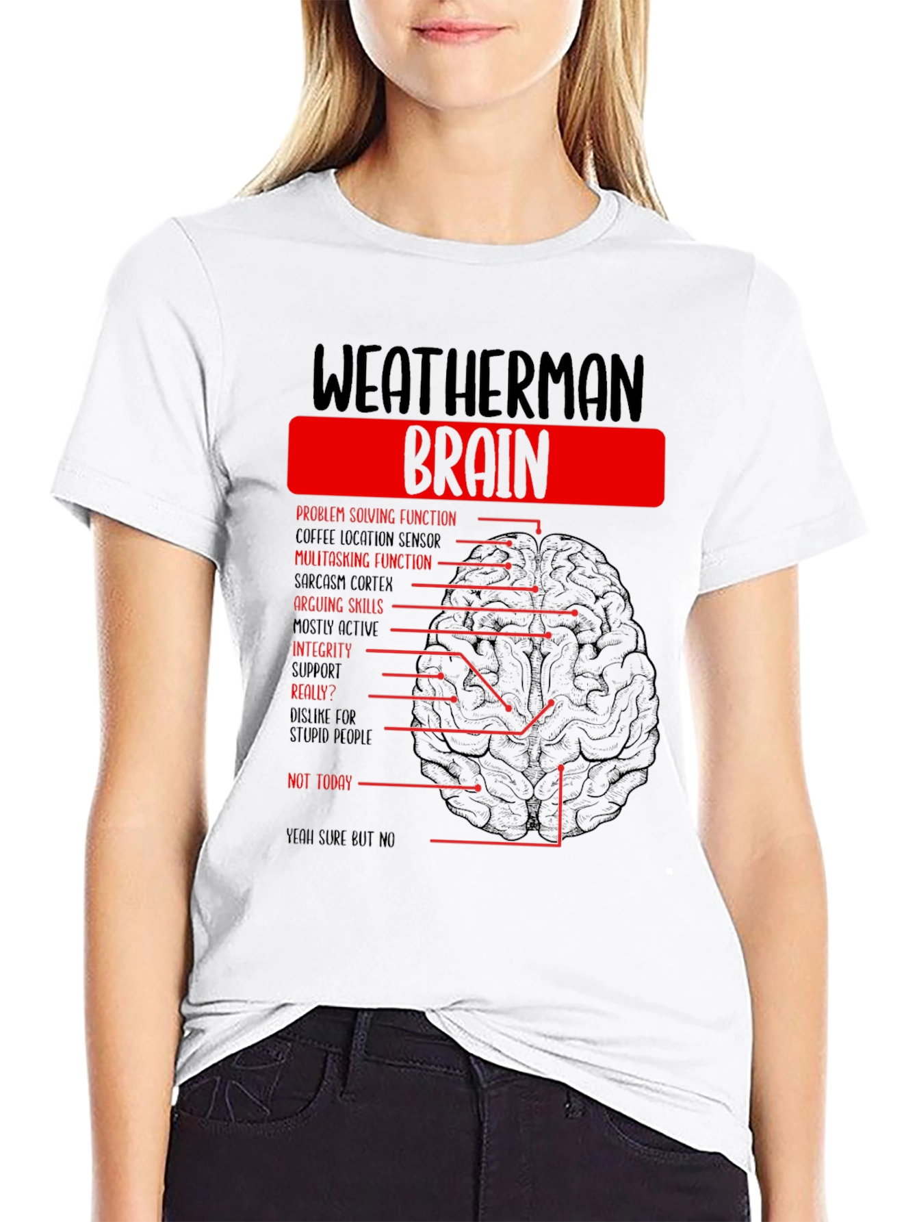 Weatherman Brain T-Shirt - Funny Weather Humor Tee